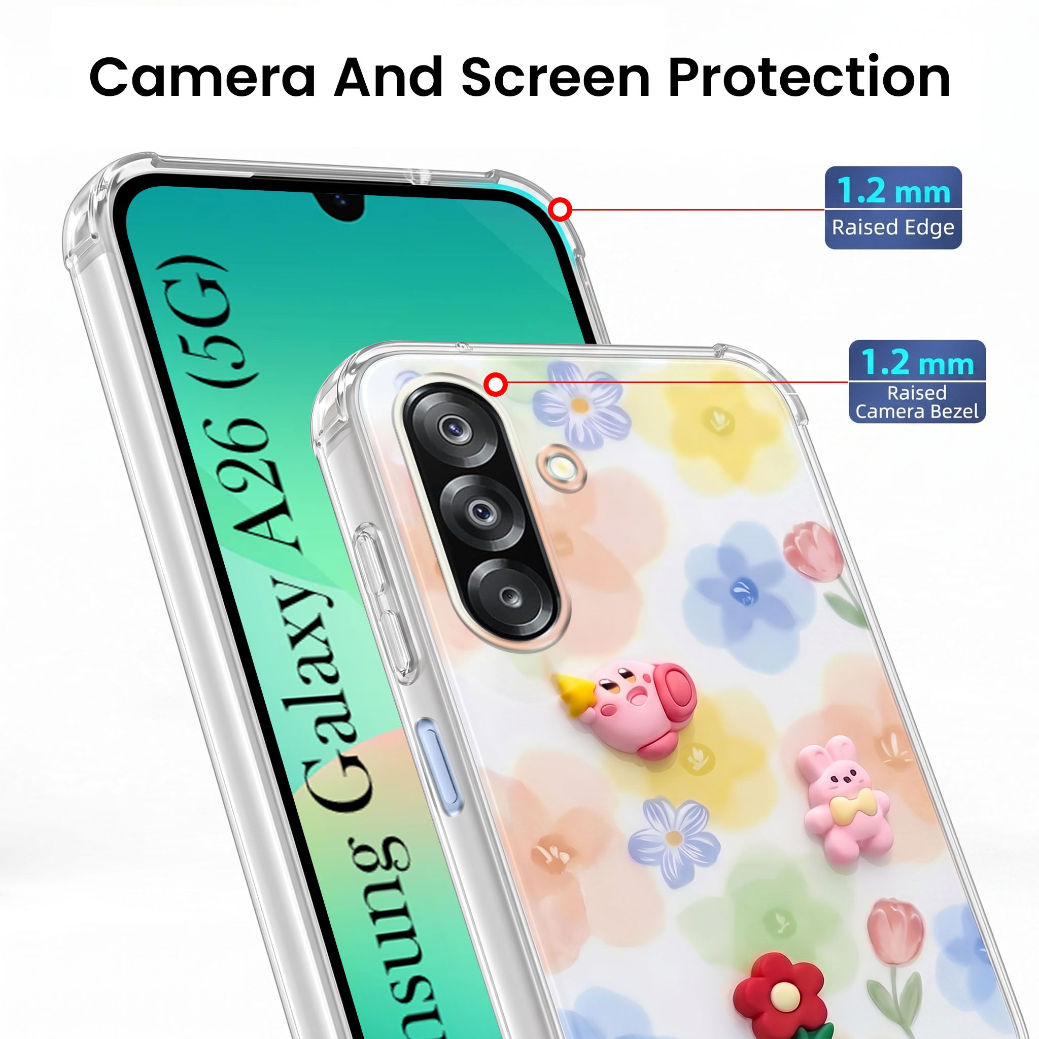 For Samsung Galaxy A26 5G Back Cover Case (3D Cute Cartoons | Hard Back Side Soft | Matte Premium Finish | HD Printing)
