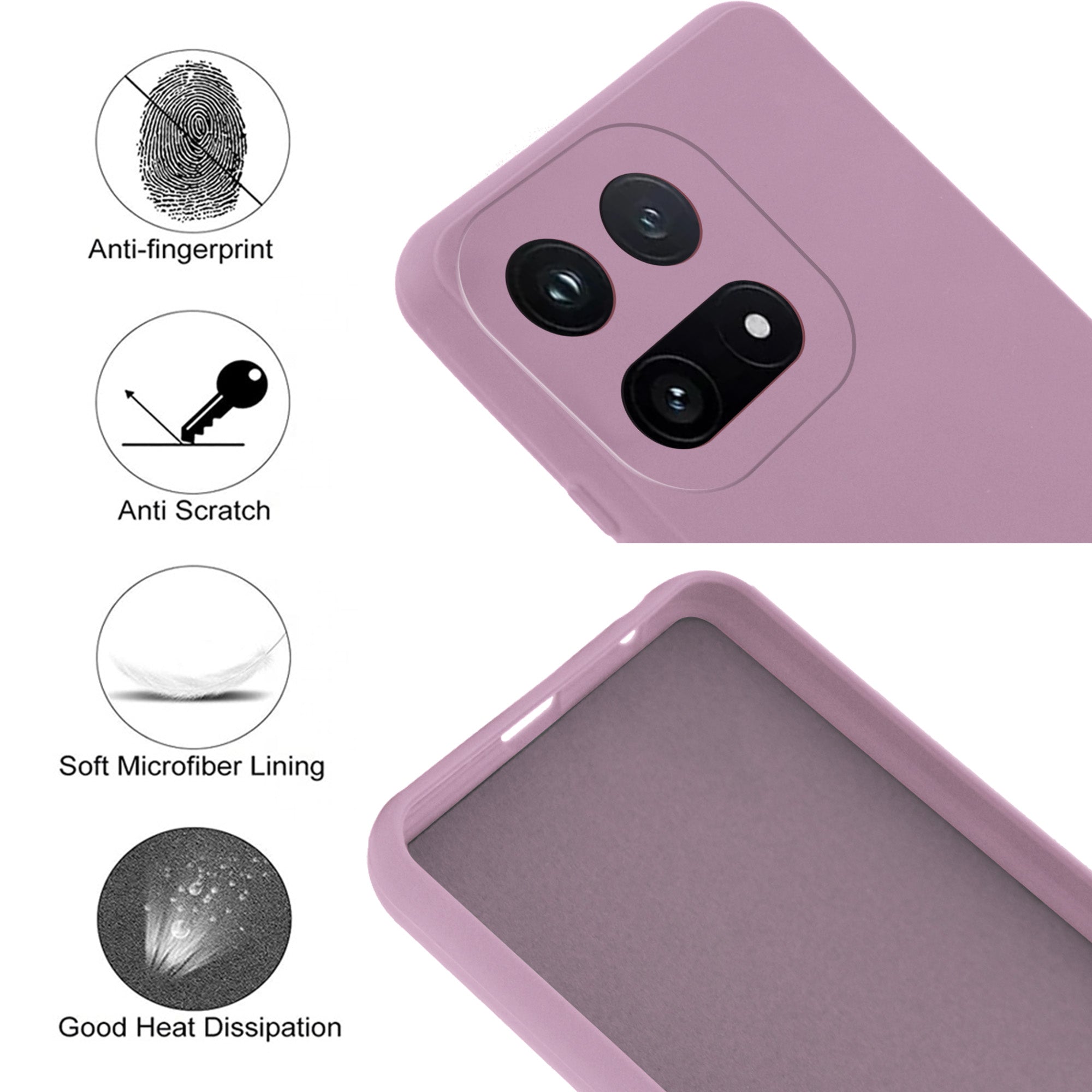 For Vivo iQOO 15 5G Back Cover Case (Matte Finish Silicone with Inside Fiber cloth)