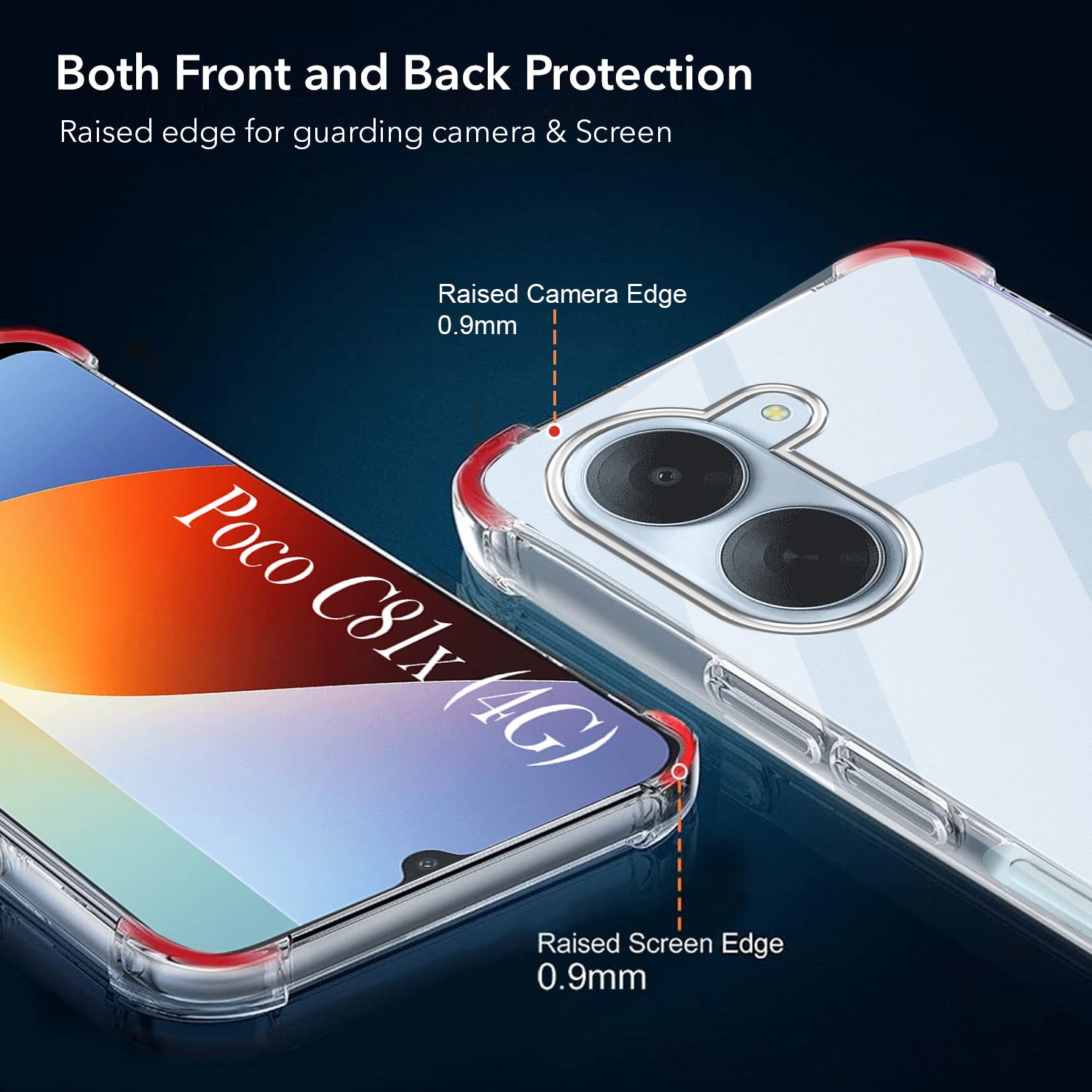 For Poco C81x Back Cover Shockproof Crystal-Clear (Drop & Camera Protection | Hard Polycarbonate)