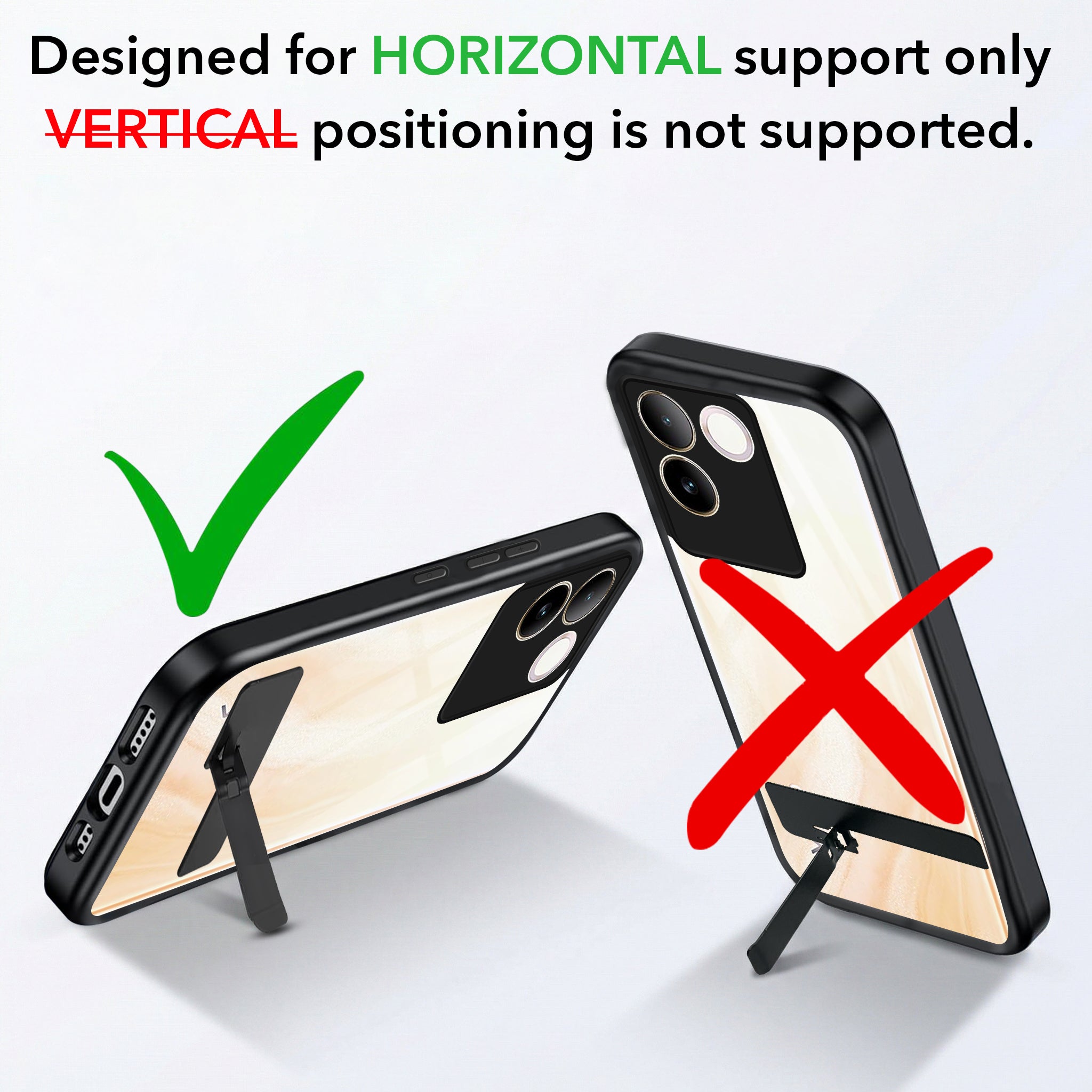 For Vivo T2 Pro Back Cover Case (Built-in Stand | Lifetime Anti Yellow | Kickstand Shockproof | Camera Protection | MagSafe Compatible)