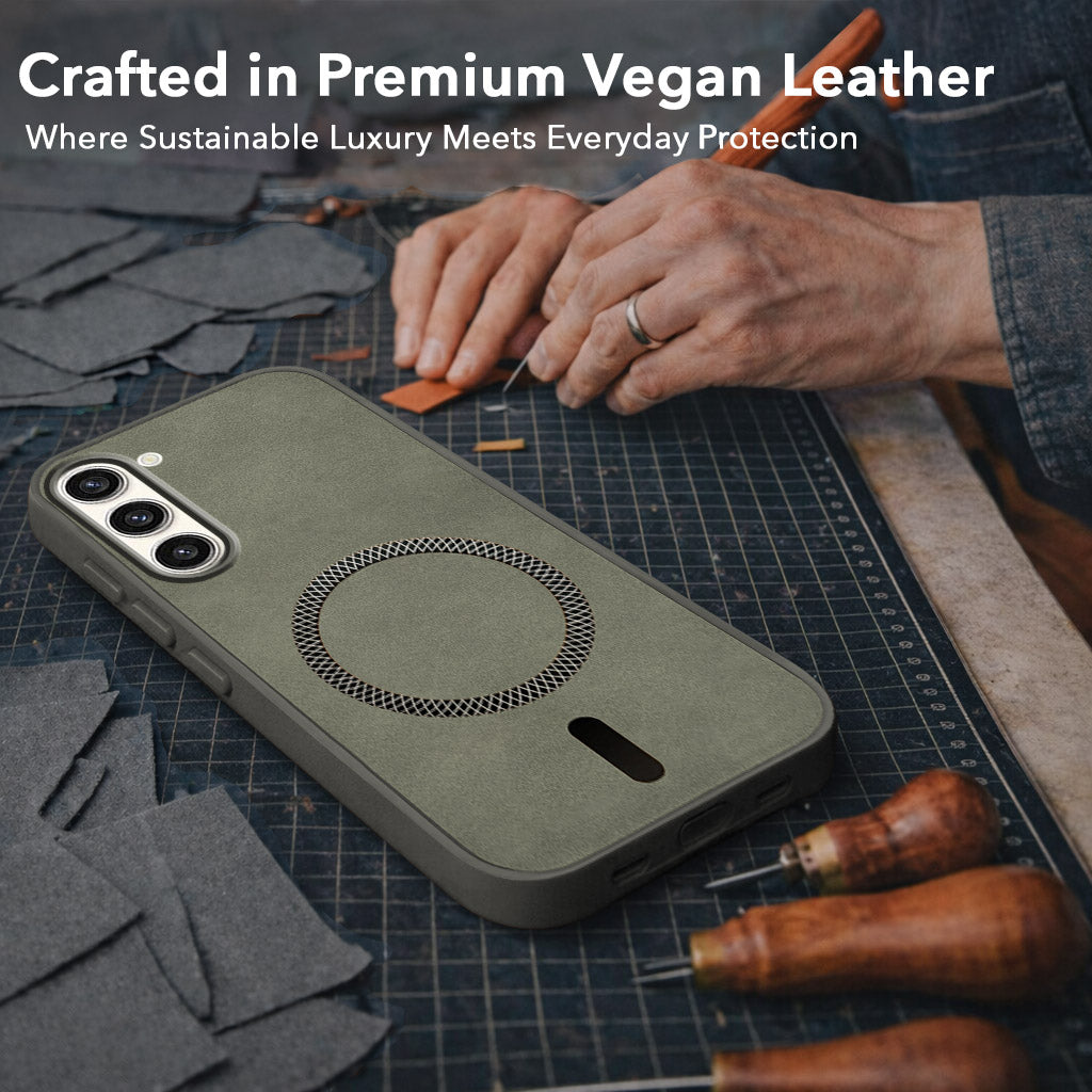 For Samsung Galaxy S23 Plus 5G Back Cover Case Leather Finish (MagSafe Compatible Wireless Charging | Soft Touch | Camera Bump Protection)