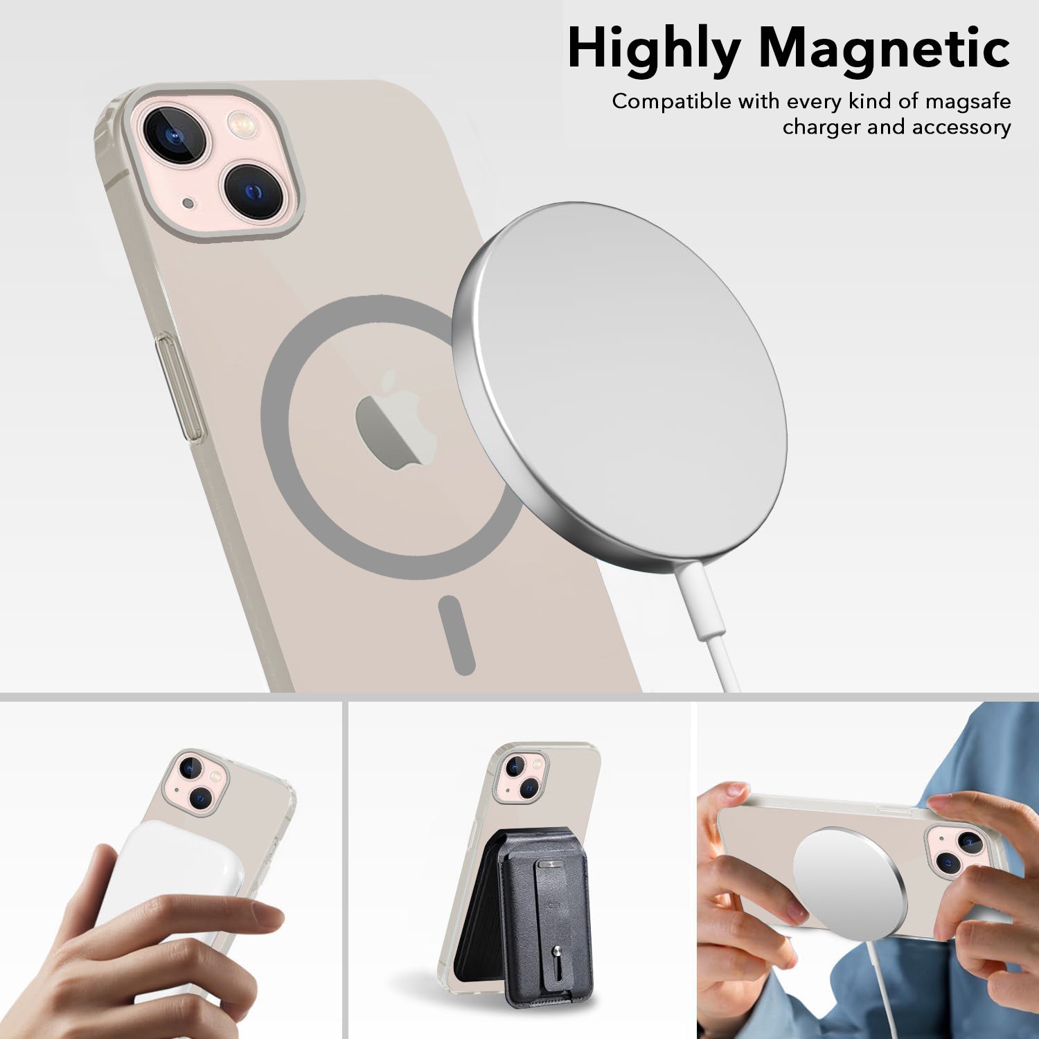 For Apple iPhone 13 Back Cover Case (Frosted Matte Feel | MagSafe Compatible Wireless Charging | Polycarbonate Material)
