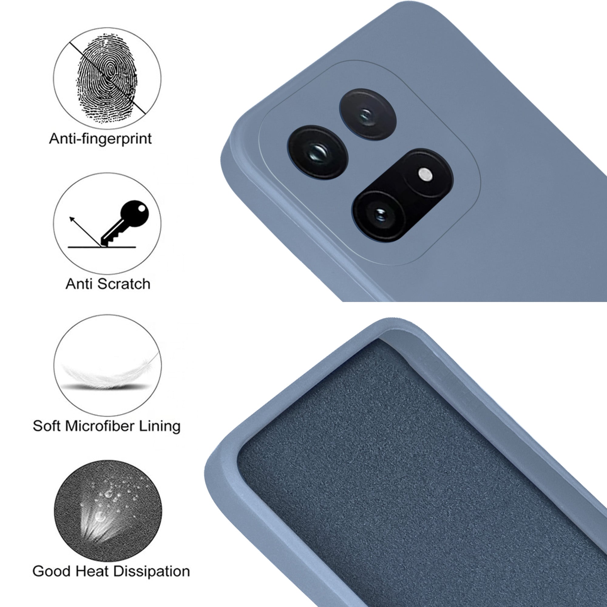 For Vivo iQOO 15 5G Back Cover Case (Matte Finish Silicone with Inside Fiber cloth)