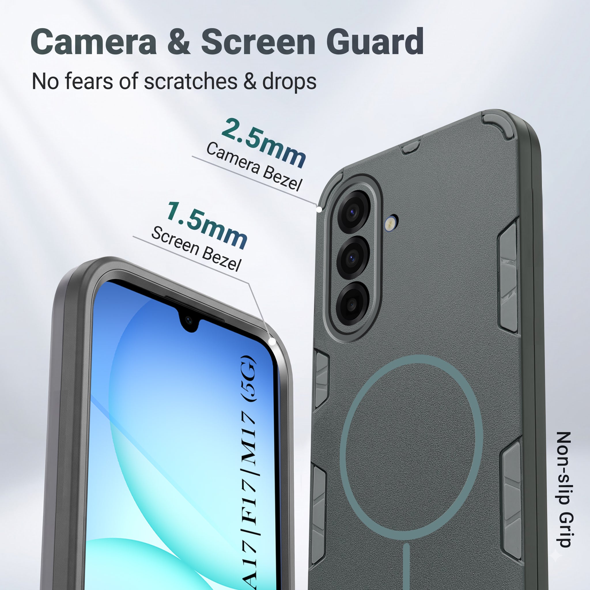 For Samsung Galaxy A17 | Samsung F17 | Samsung M17 5G Back Cover Case (Slim Hybrid Armor | Shockproof Camera Protection | Rugged Dual Layer)