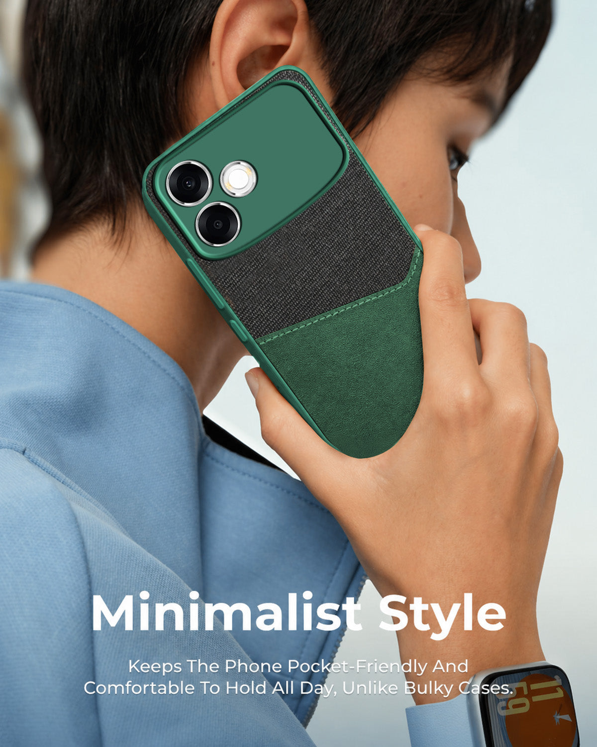 For Oppo F33 Pro 5G Back Cover Case (Dual PU Leather Stitch | Professional Minimalist | Soft and Flexible)