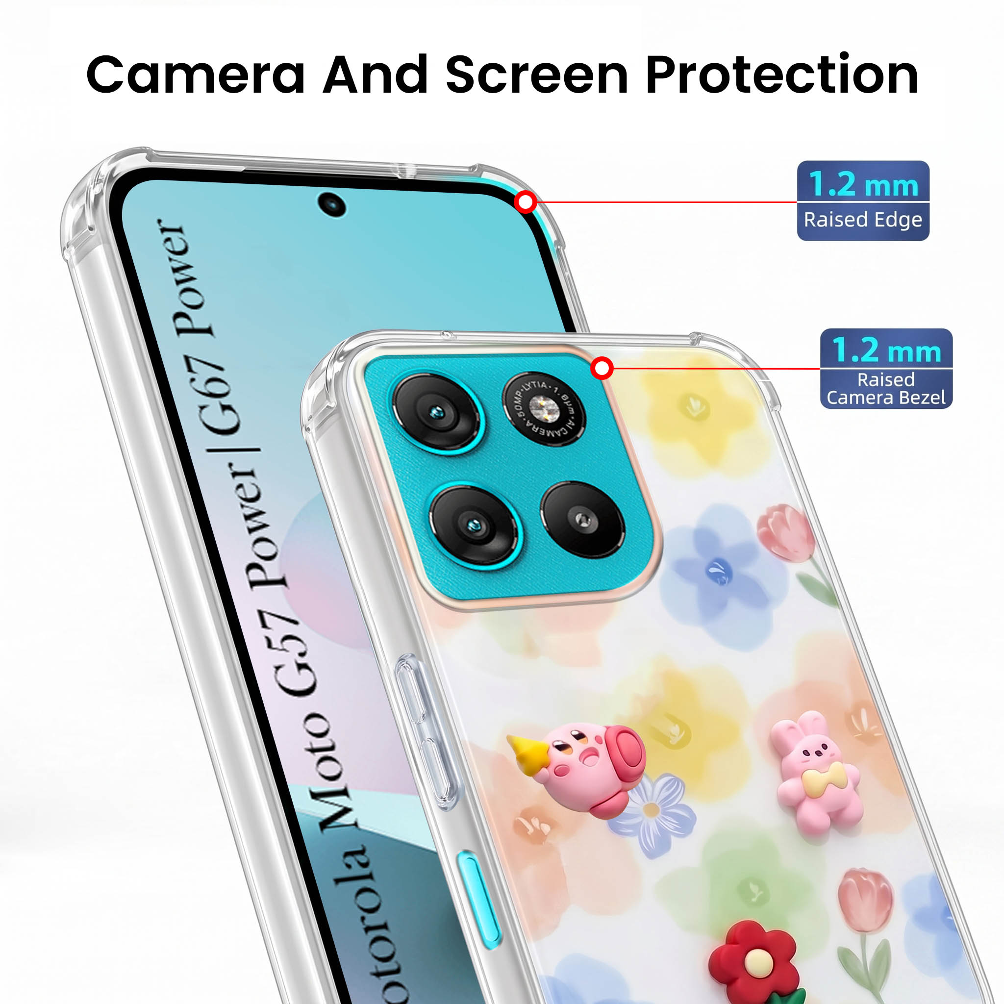 For Motorola Moto G67 Power | G57 Power Back Cover Case (3D Cute Cartoons | Hard Back Side Soft | Matte Premium Finish | HD Printing)