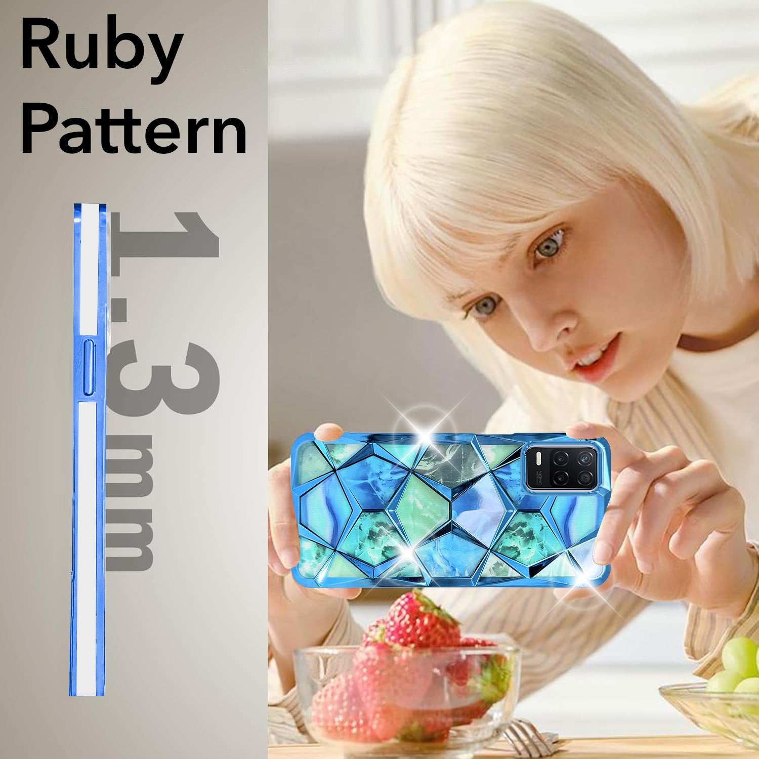 For Realme Narzo 30 5G Back Cover Case (Dual Design Glitter Sparkle and Detachable Diamond Print Case | Soft and Flexible)