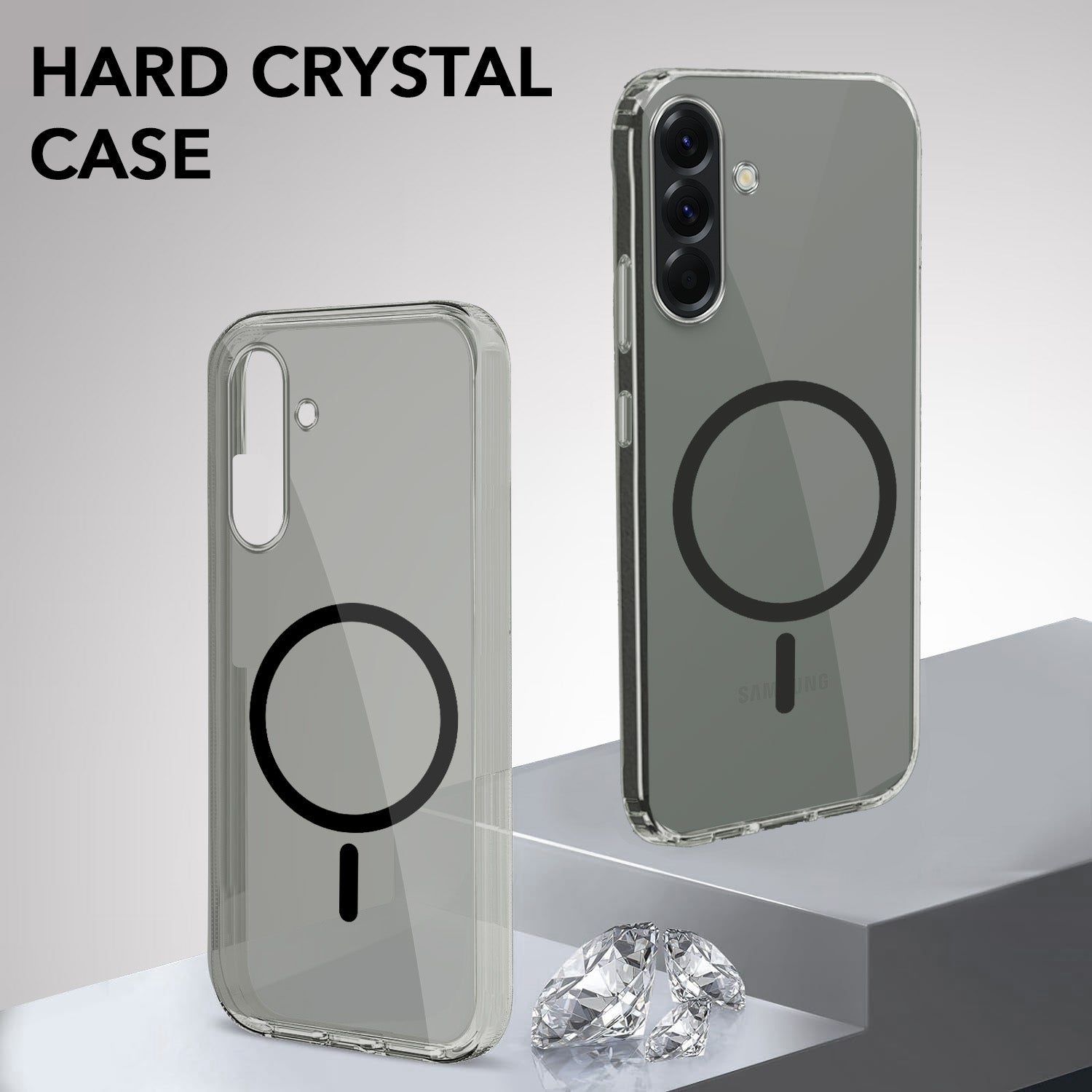 For Samsung Galaxy A56 Back Cover Case Lifetime Anti-Yellow MagSafe Compatible Clear (Sleek Hard Crystal | Shockproof and Camera Protection)