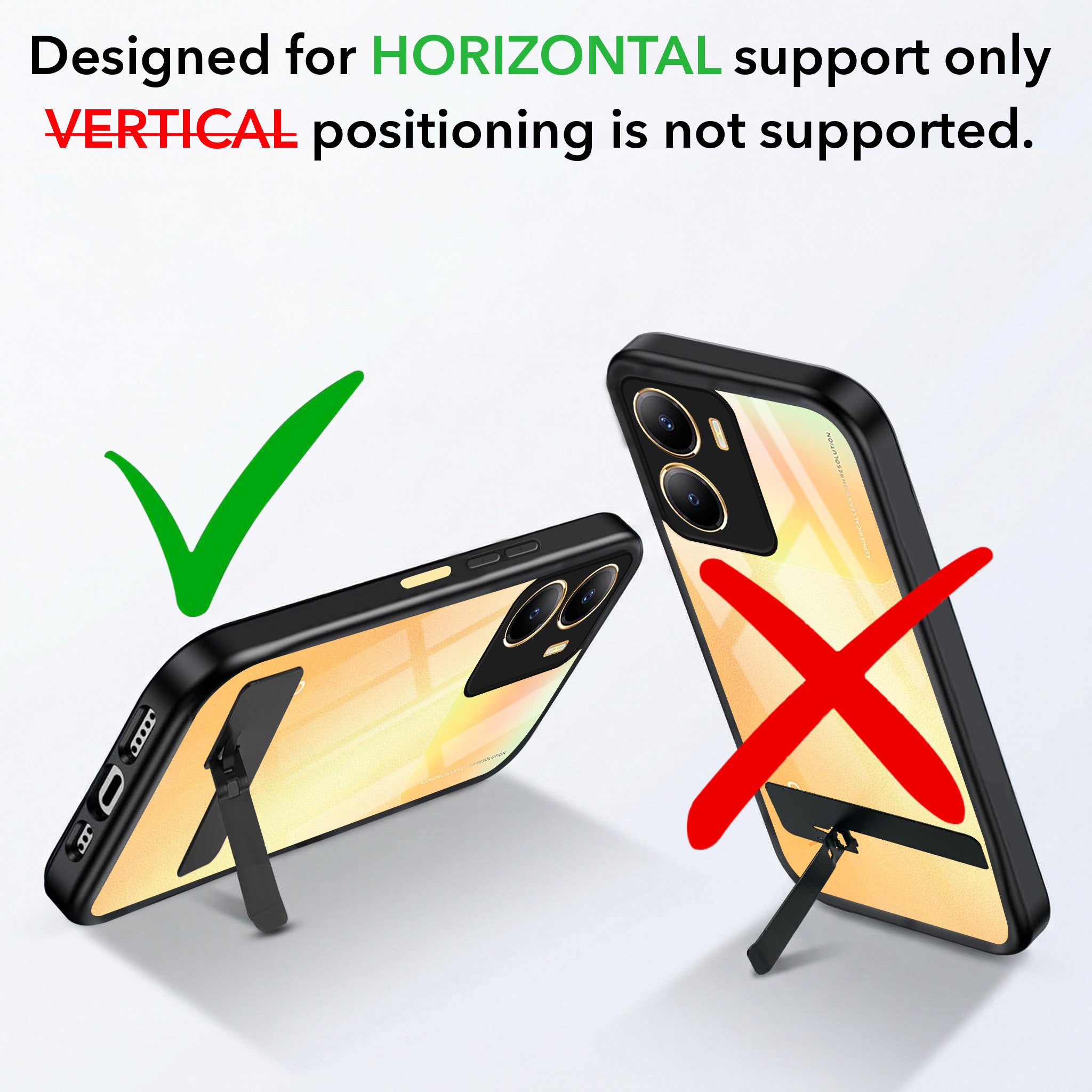 For Vivo Y56 5G Back Cover Case (Built-in Stand | Lifetime Anti Yellow | Kickstand Shockproof | Camera Protection | MagSafe Compatible)
