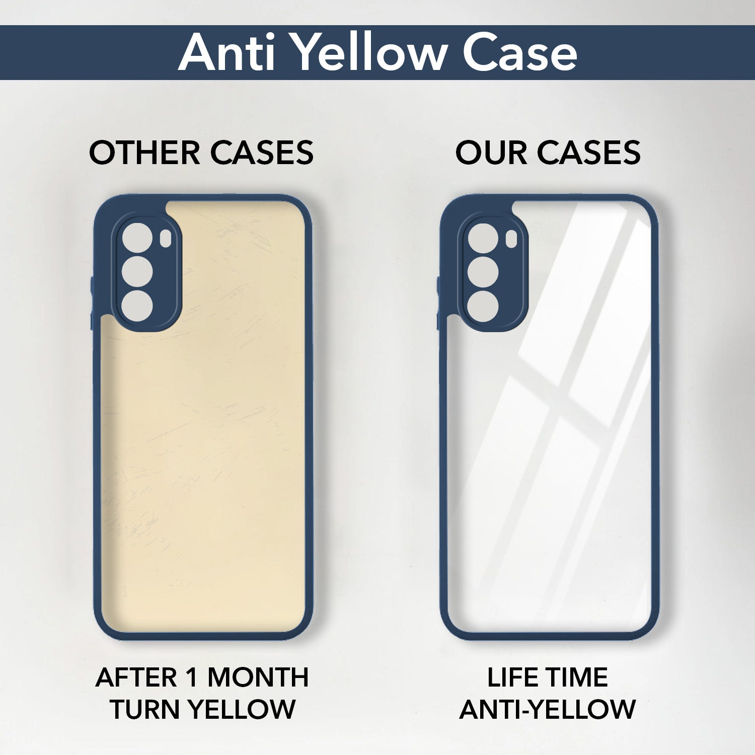 For Motorola Moto G82 5G Back Cover Case Ultra-Hybrid (Lifetime Anti Yellow | Anti Scratch | Crystal Clear Shockproof)