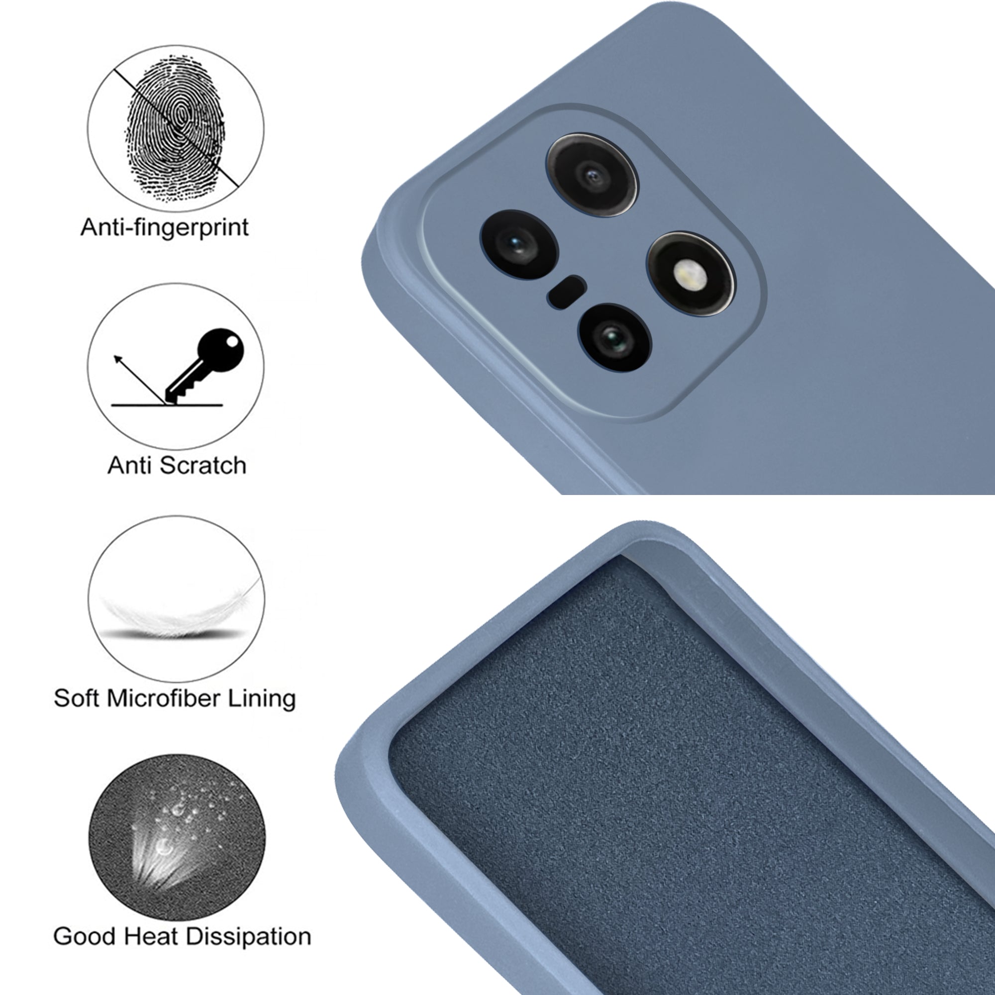 For OnePlus 15 5G Back Cover Case (Matte Finish Silicone with Inside Fiber cloth)