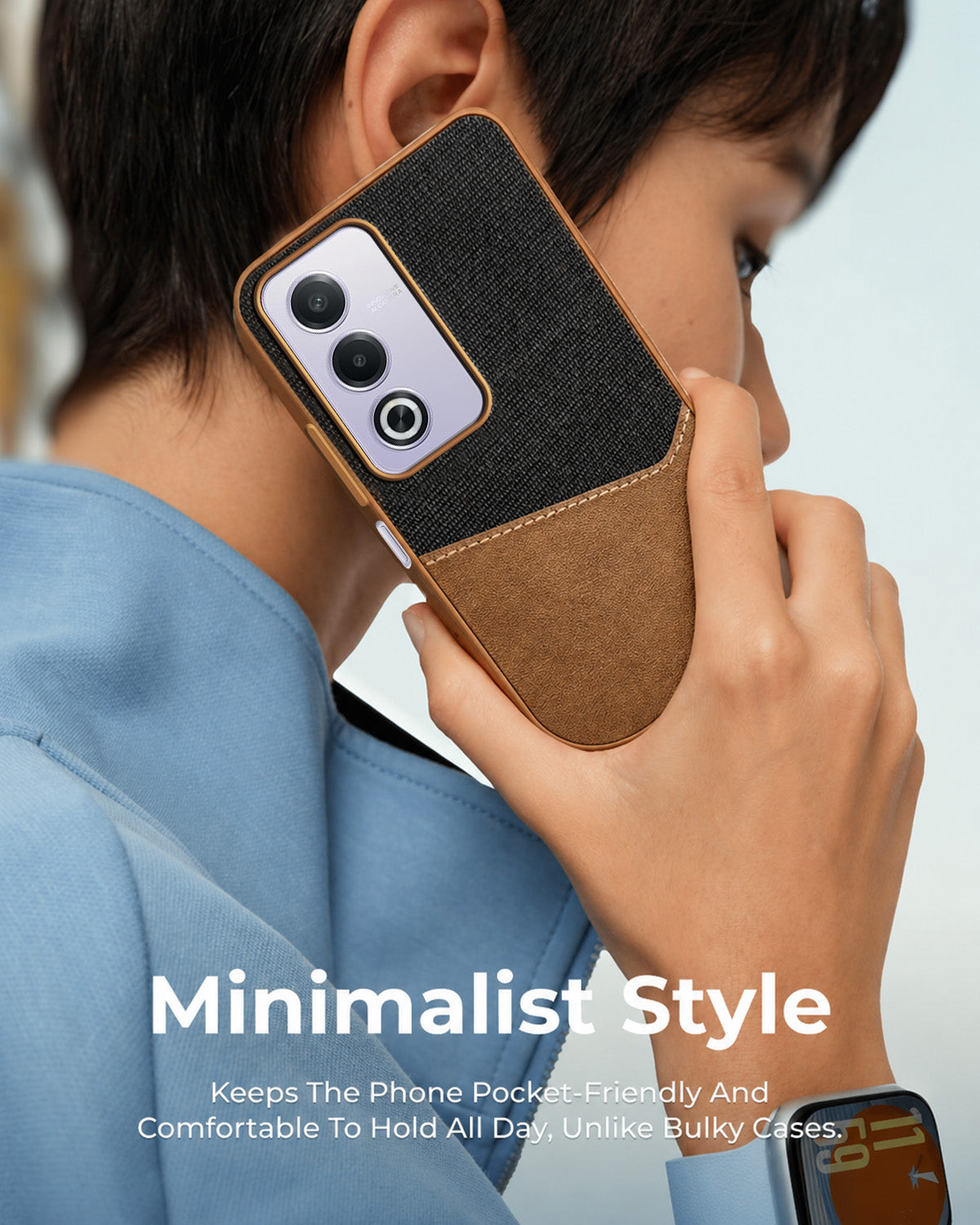 For Oppo A3 Pro 5G Back Cover Case (Dual PU Leather Stitch | Professional Minimalist | Soft and Flexible)