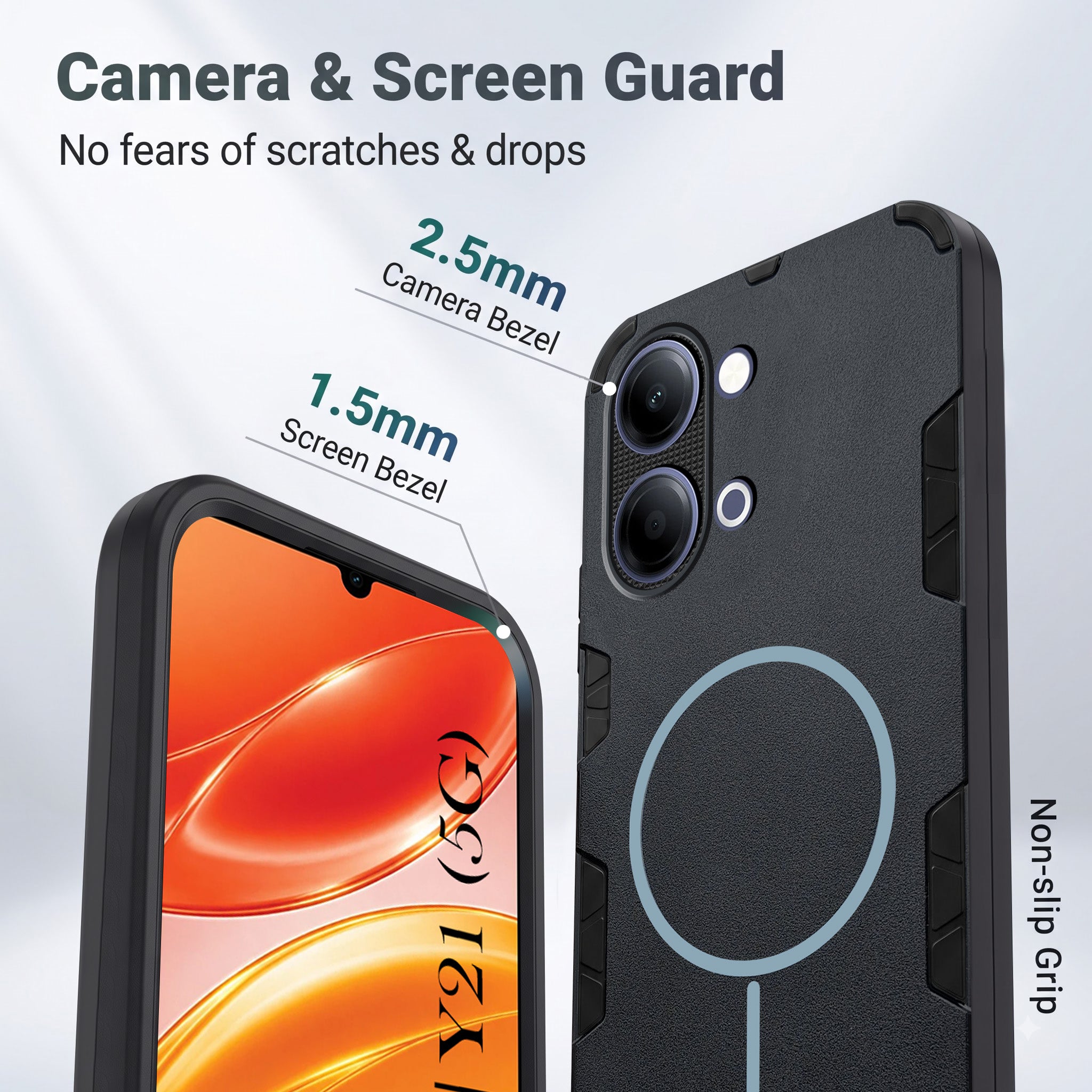 For Vivo Y11 | Vivo Y21 5G Back Cover Case (Slim Hybrid Armor | Shockproof Camera Protection | Rugged Dual Layer)