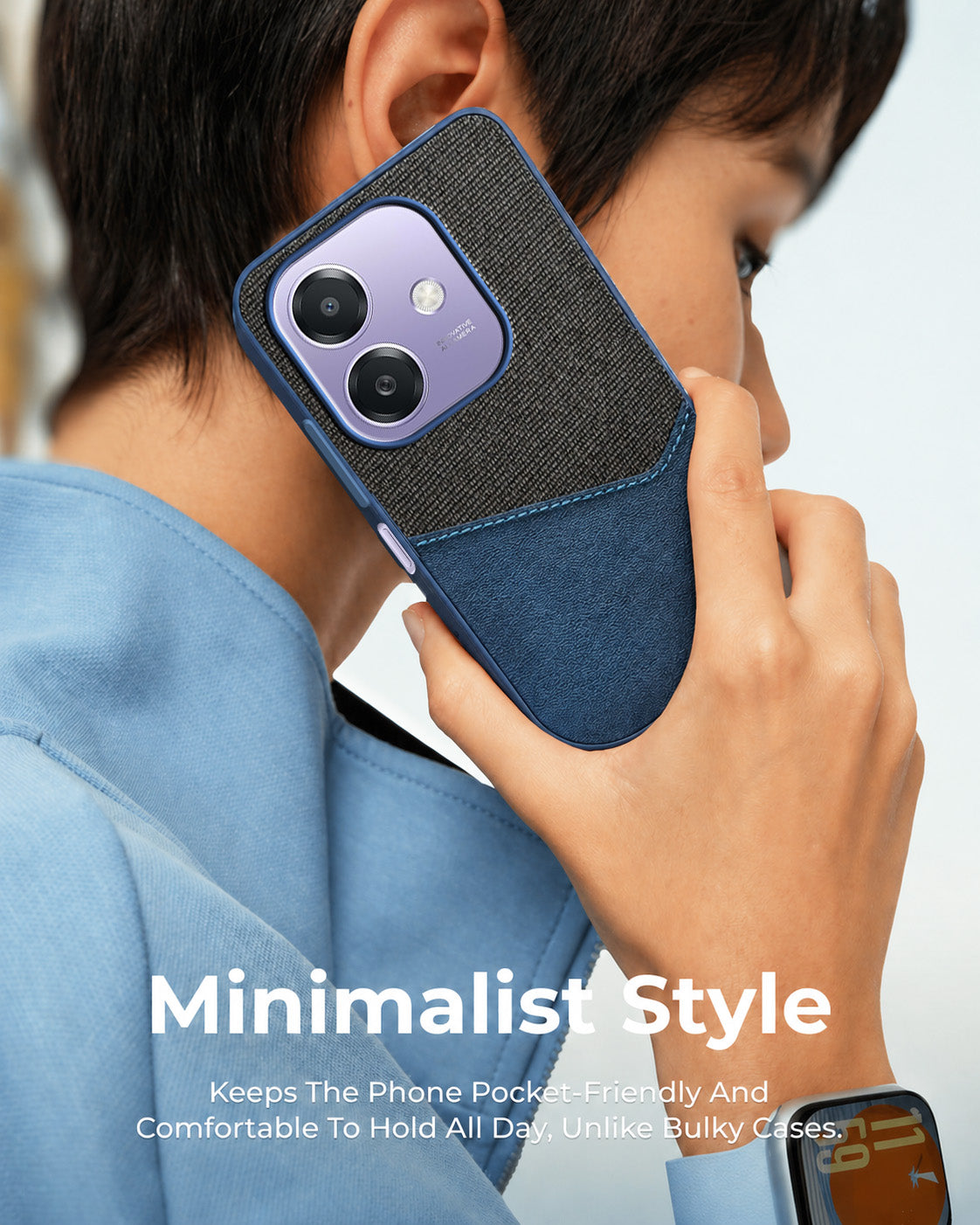 For Oppo A3X (4G/5G) | Oppo A3 5G Back Cover Case (Dual PU Leather Stitch | Professional Minimalist | Soft and Flexible)