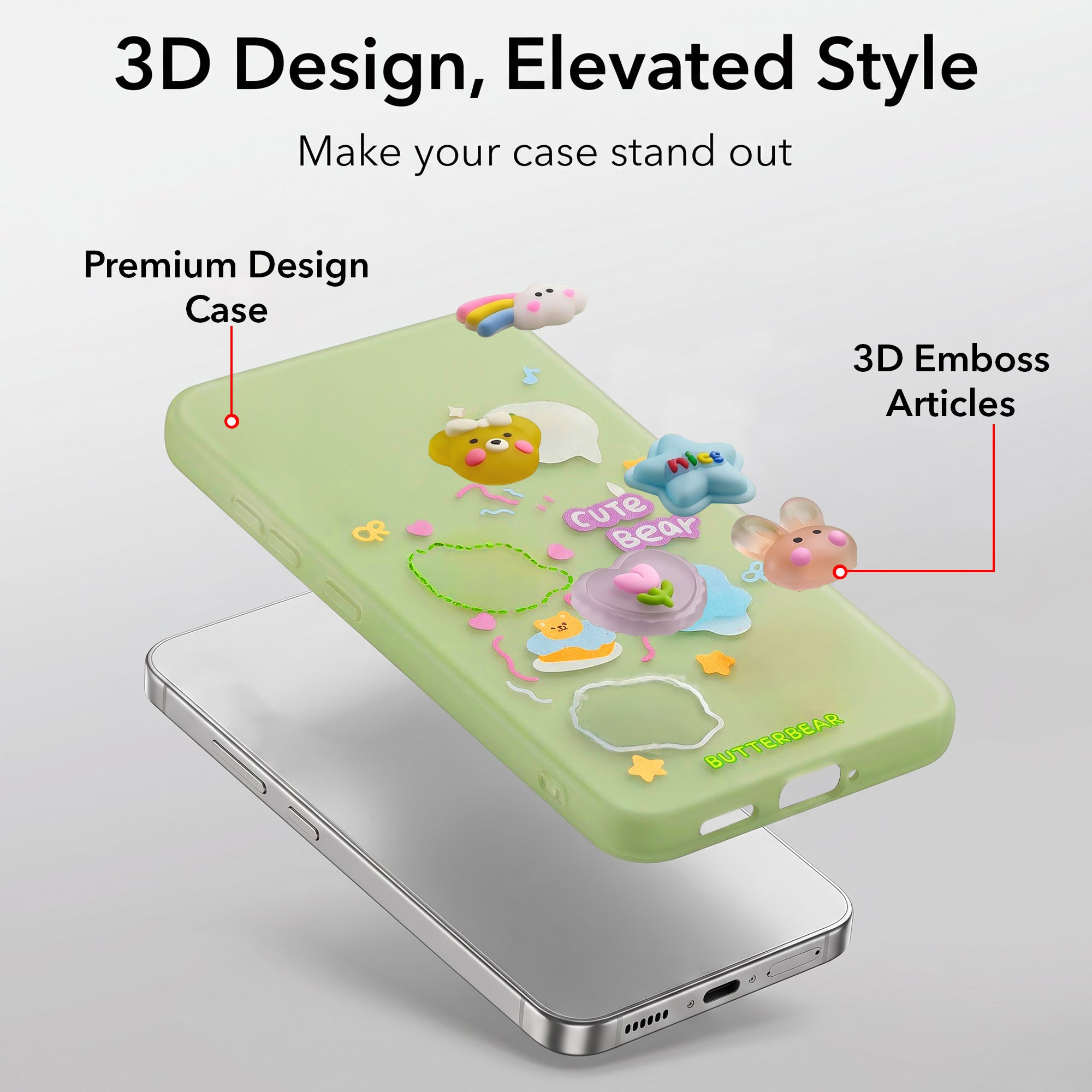 For Oppo F31 5G | Oppo F33 5G Back Cover Case (3D Cute Cartoons | Hard Back Side Soft | Matte Premium Finish | HD Printing)