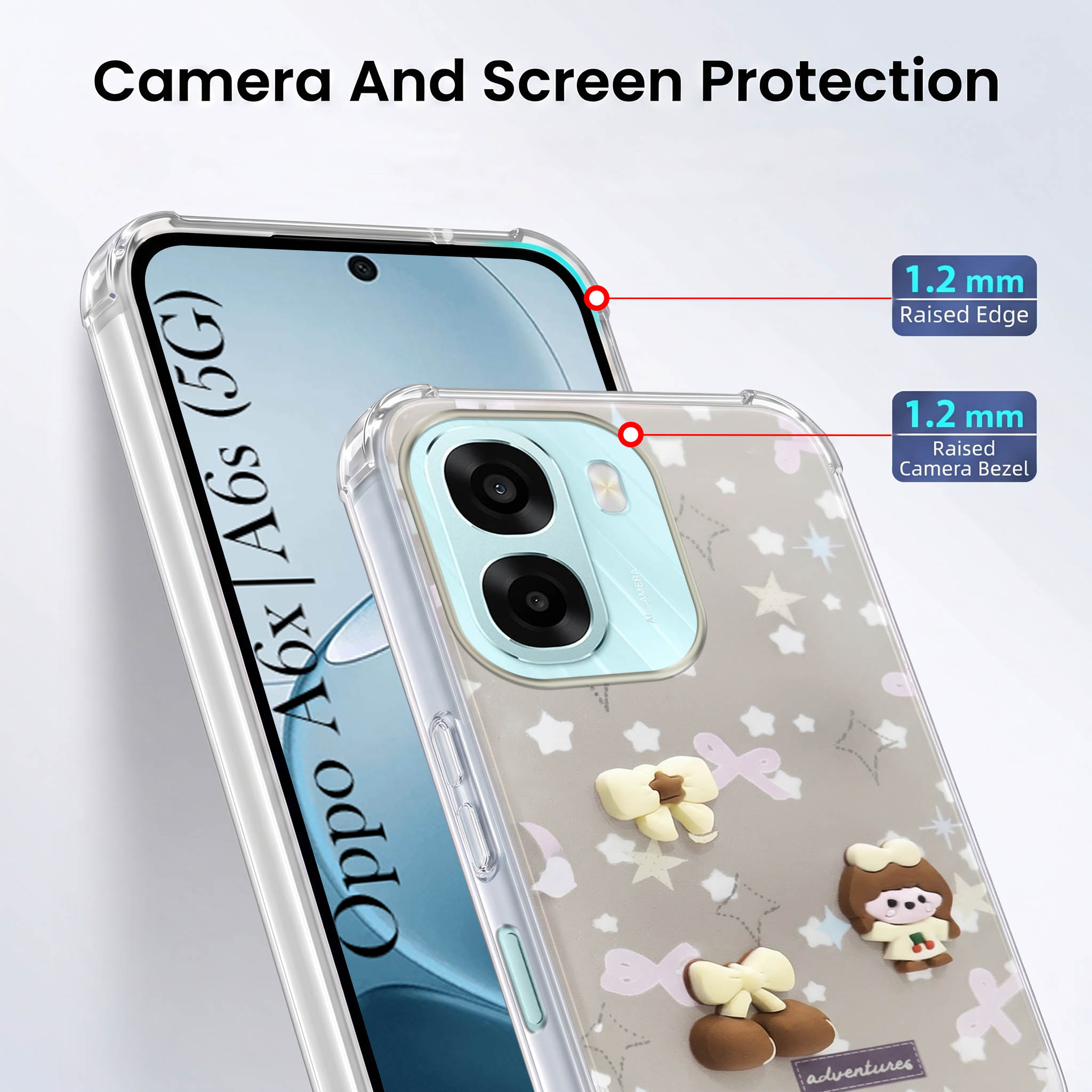 For Oppo A6X | Oppo A6S Back Cover Case (3D Cute Cartoons | Hard Back Side Soft | Matte Premium Finish | HD Printing)