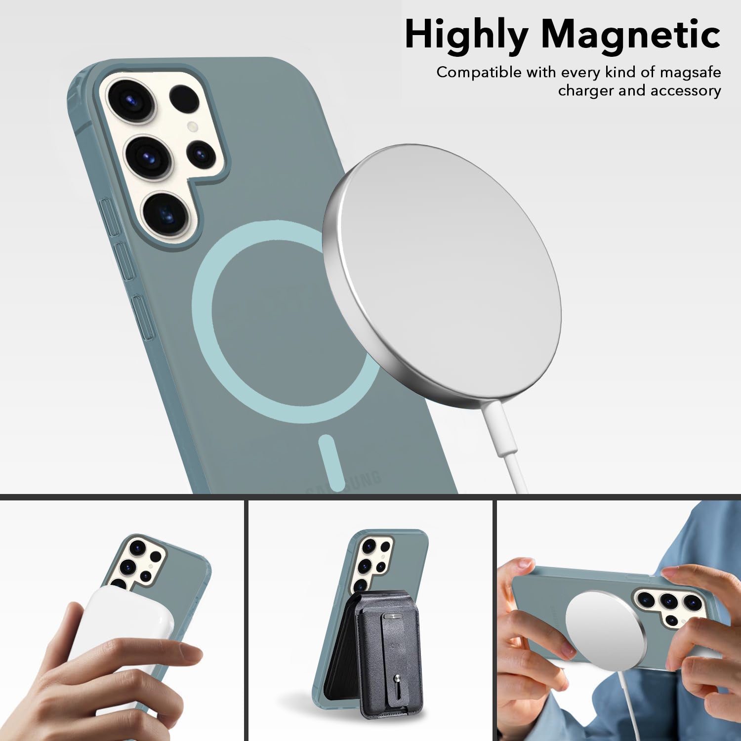 For Samsung Galaxy S23 Ultra Back Cover Case (Frosted Matte Feel | MagSafe Compatible Wireless Charging | Polycarbonate Material)