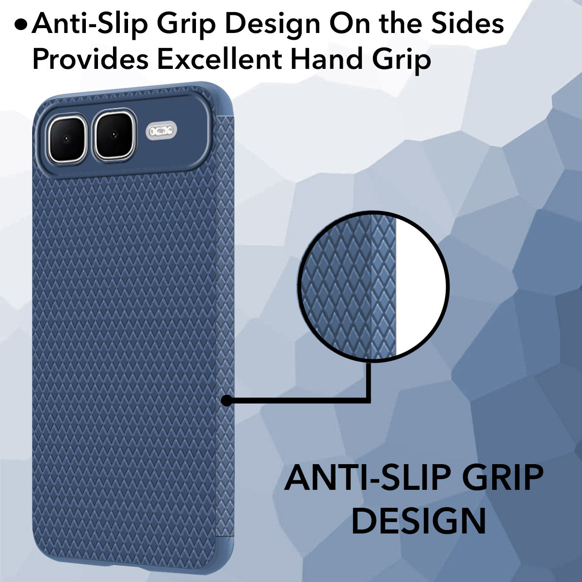 For Infinix Smart 10 Plus Back Cover Case (Camera Protection | Side Grip Texture | Soft and Flexible)