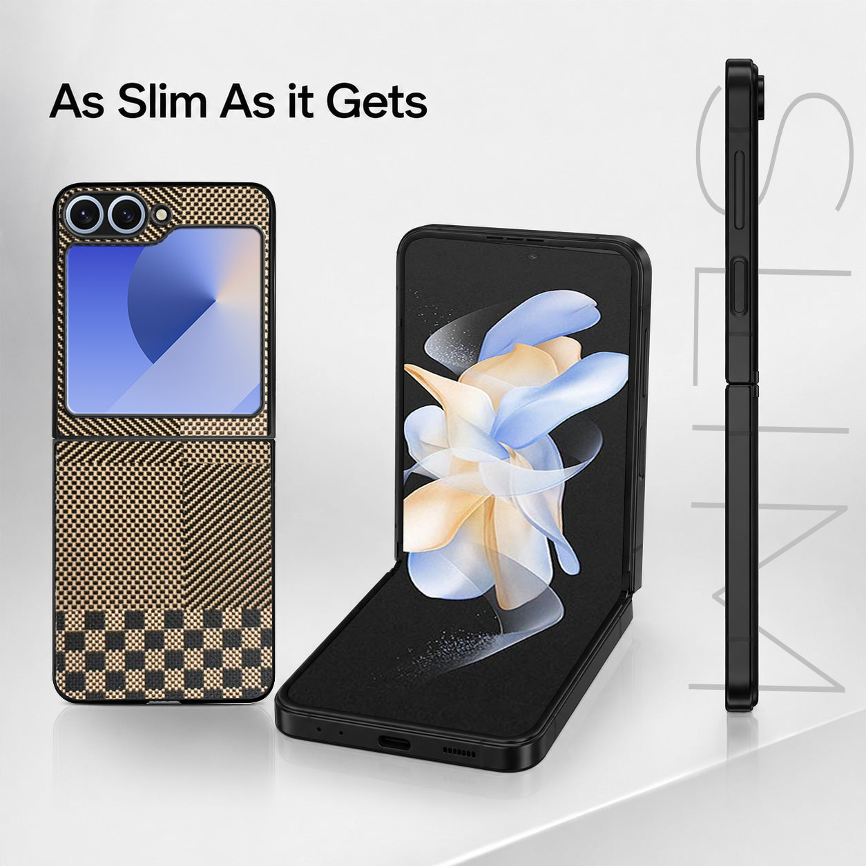 For Samsung Galaxy Z Flip 6 5G | Samsung Galaxy Z Flip 7 FE Back Flip Case Cover (Craft Printed Design | Hybrid Texture | Inside Microfiber Cloth)