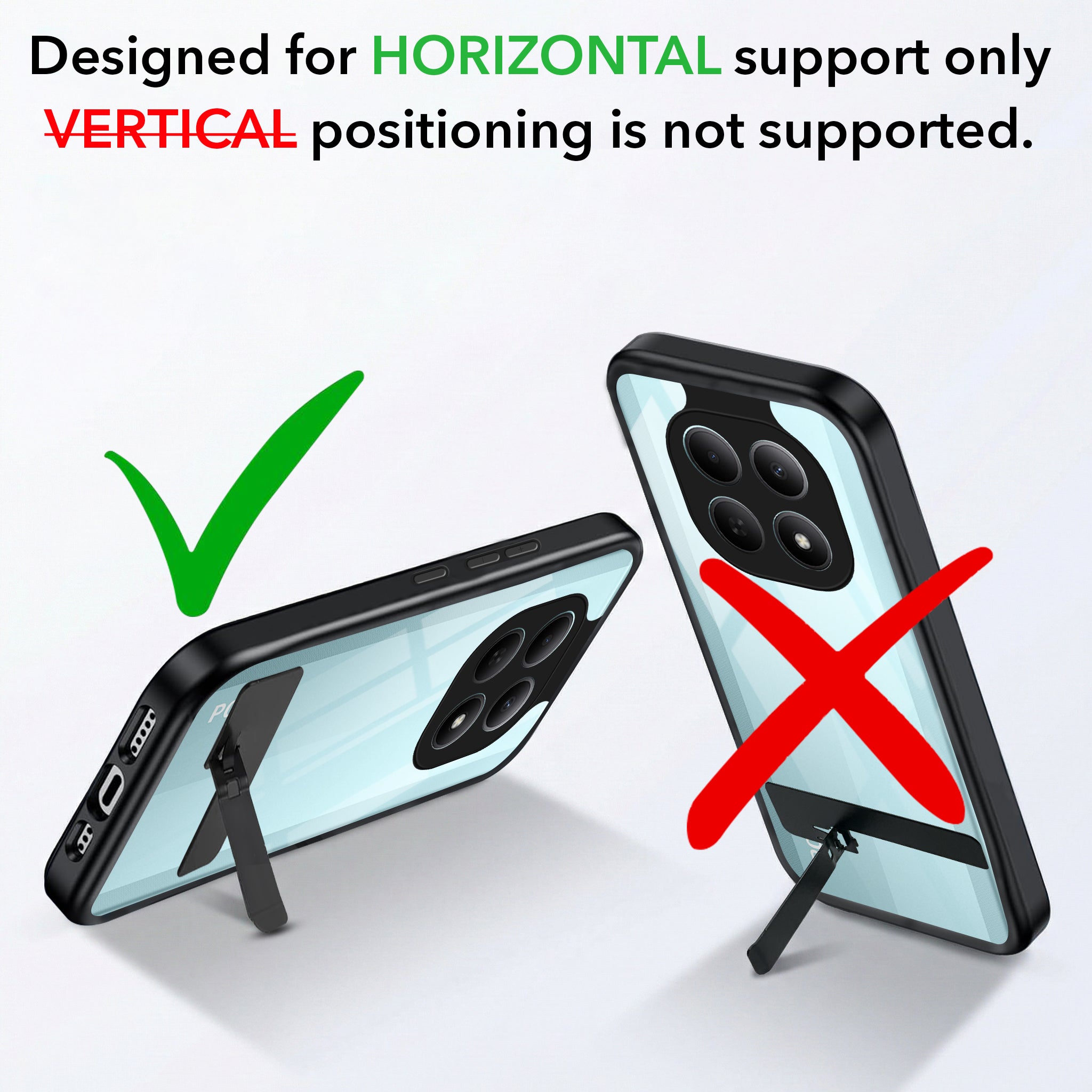 For Poco M8 5G Back Cover Case (Built-in Stand | Lifetime Anti Yellow | Kickstand Shockproof | Camera Protection | MagSafe Compatible)
