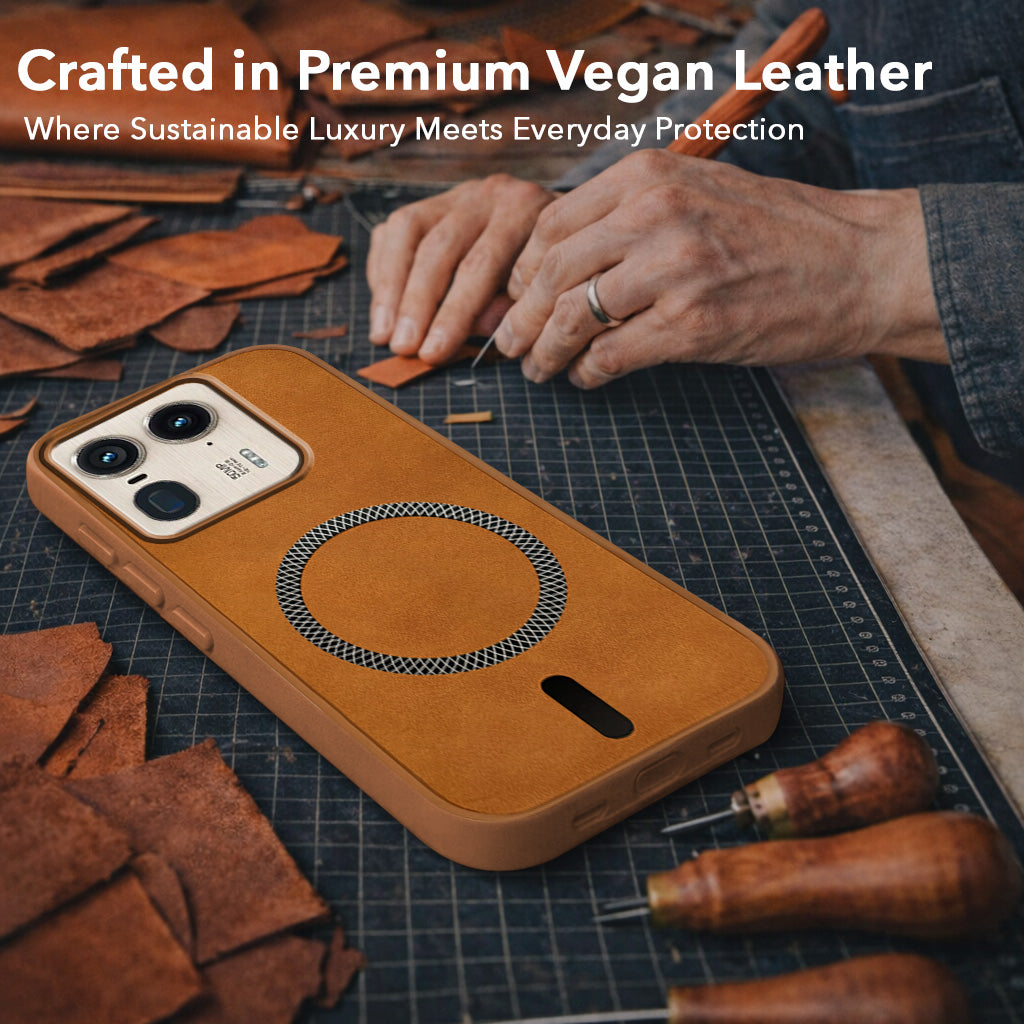 For Motorola Moto Edge 50 Ultra 5G Back Case Cover Leather Finish (MagSafe Compatible Wireless Charging | Soft Touch | Camera Bump Protection)