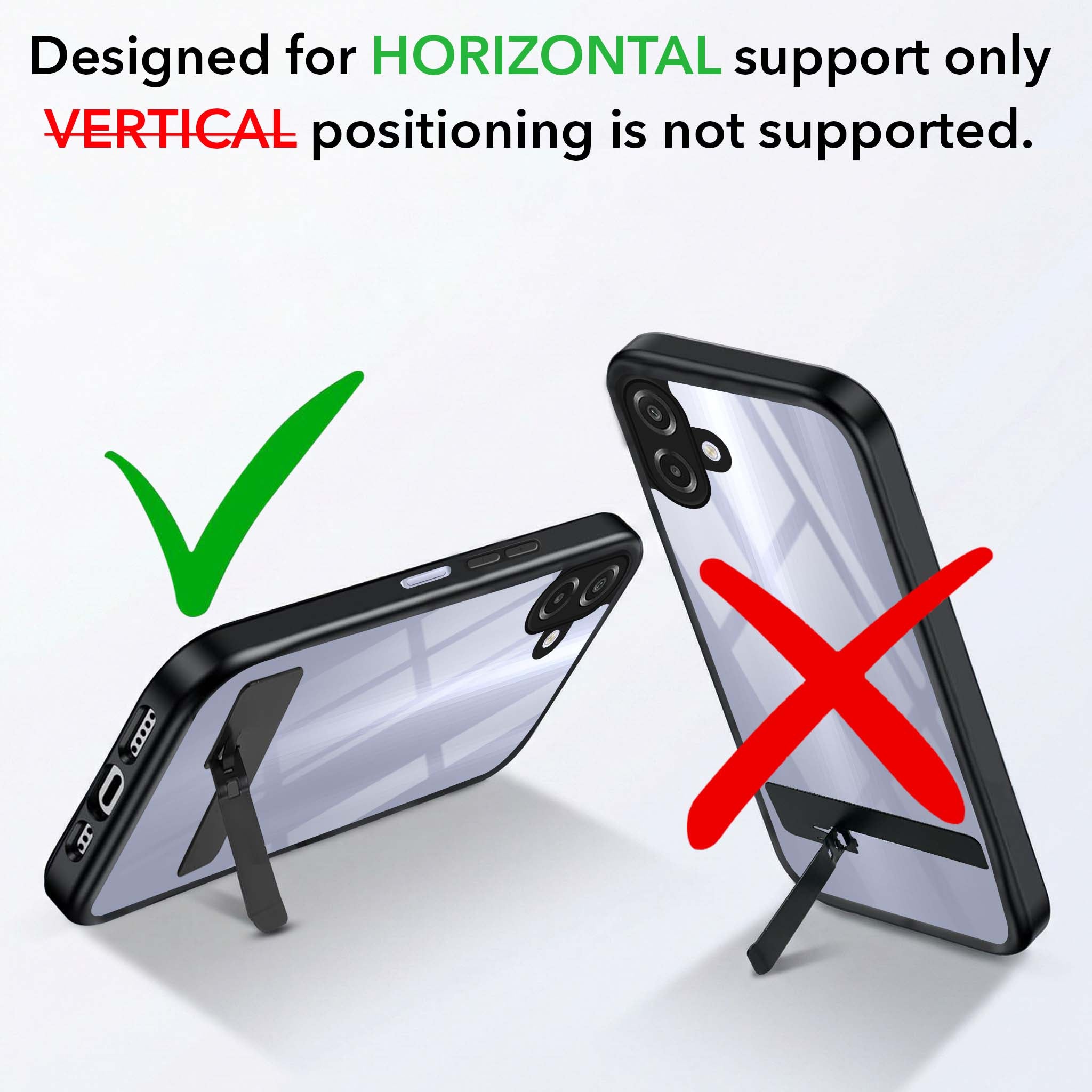 For Samsung Galaxy A07 4G Back Cover Case (Built-in Stand | Lifetime Anti Yellow | Kickstand Shockproof | Camera Protection | MagSafe Compatible)