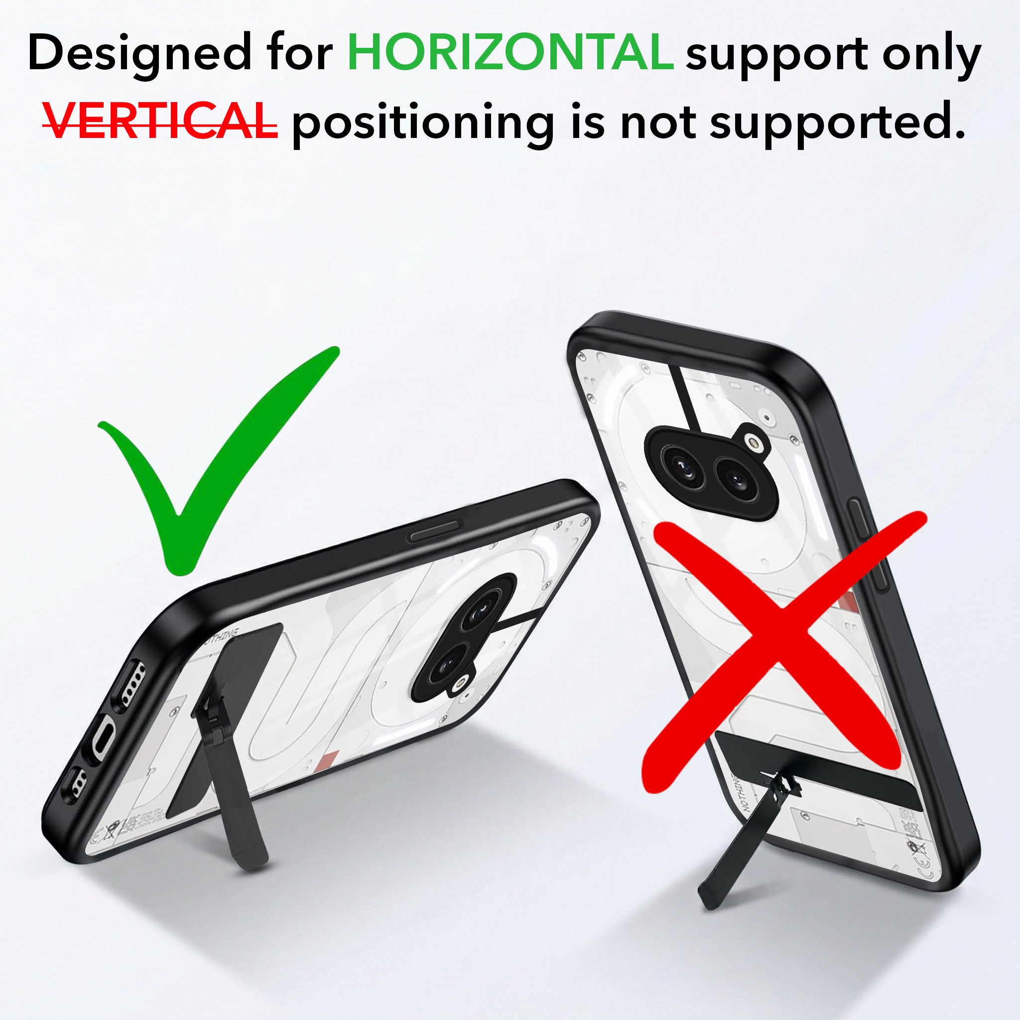 For Nothing Phone 2A 5G Back Cover Case (Built-in Stand | Lifetime Anti Yellow | Kickstand Shockproof | Camera Protection | MagSafe Compatible)