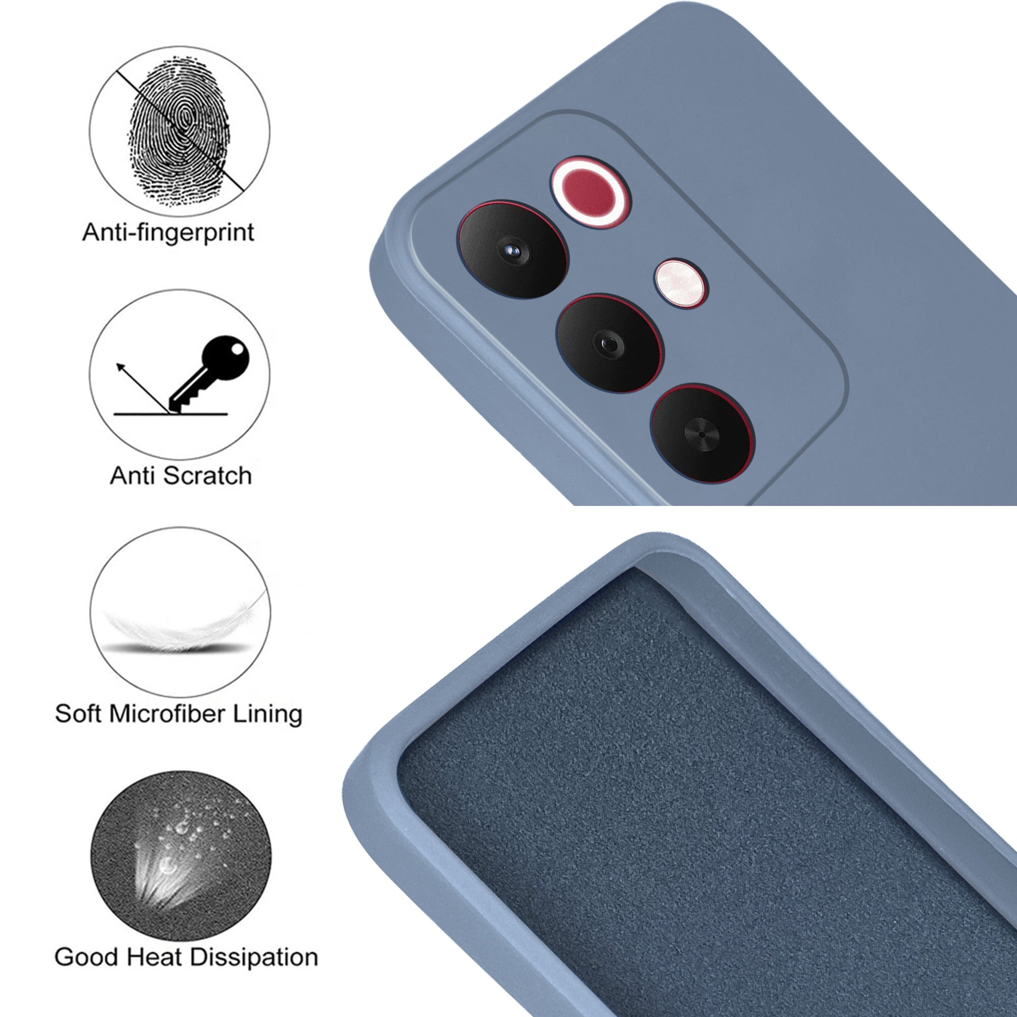 For Realme C85 5G | Realme Narzo 90x Back Cover Case (Matte Finish Silicone with Inside Fiber cloth)
