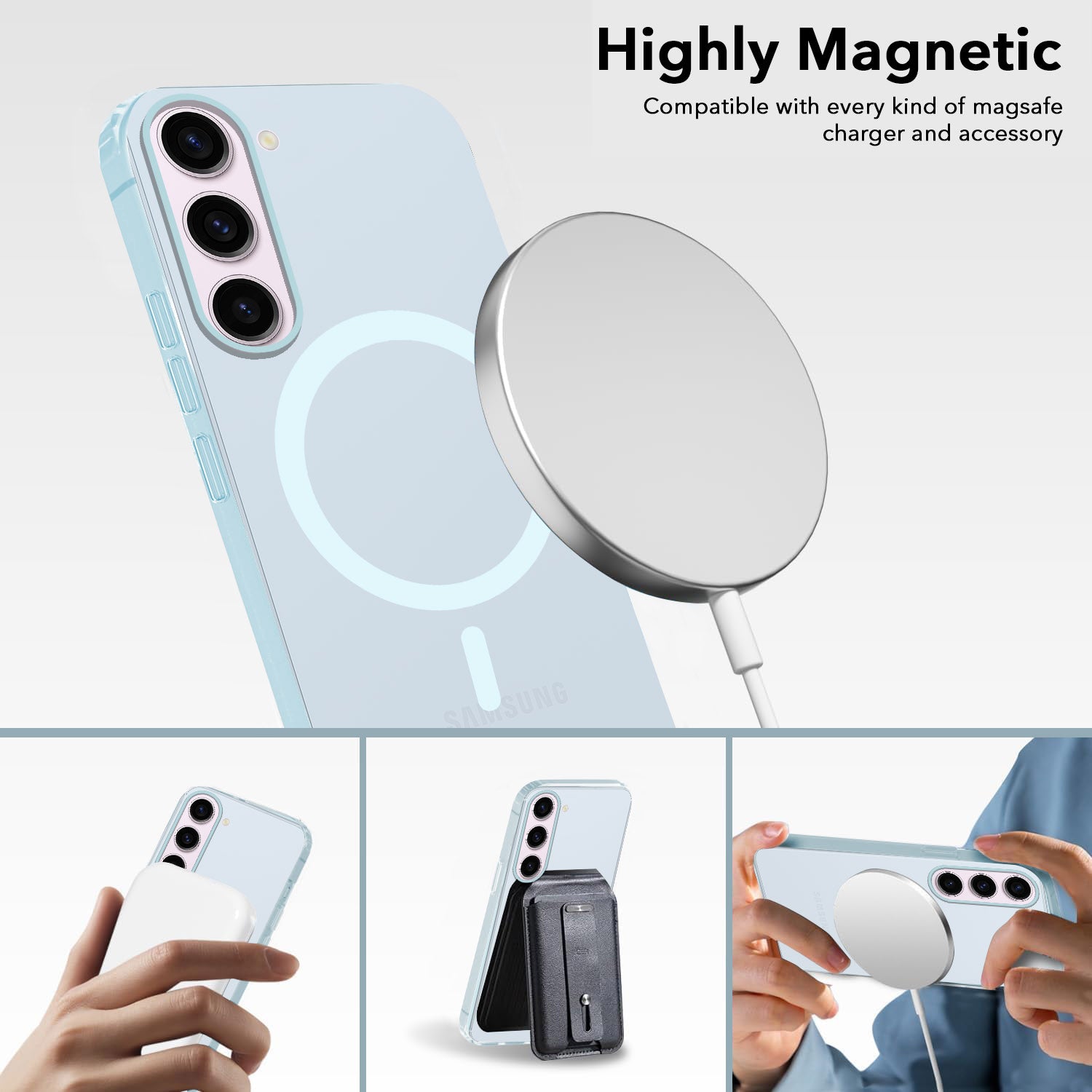 For Samsung Galaxy S23 Plus Back Cover Case Crystal (Frosted Matte Feel | MagSafe Compatible Wireless Charging)