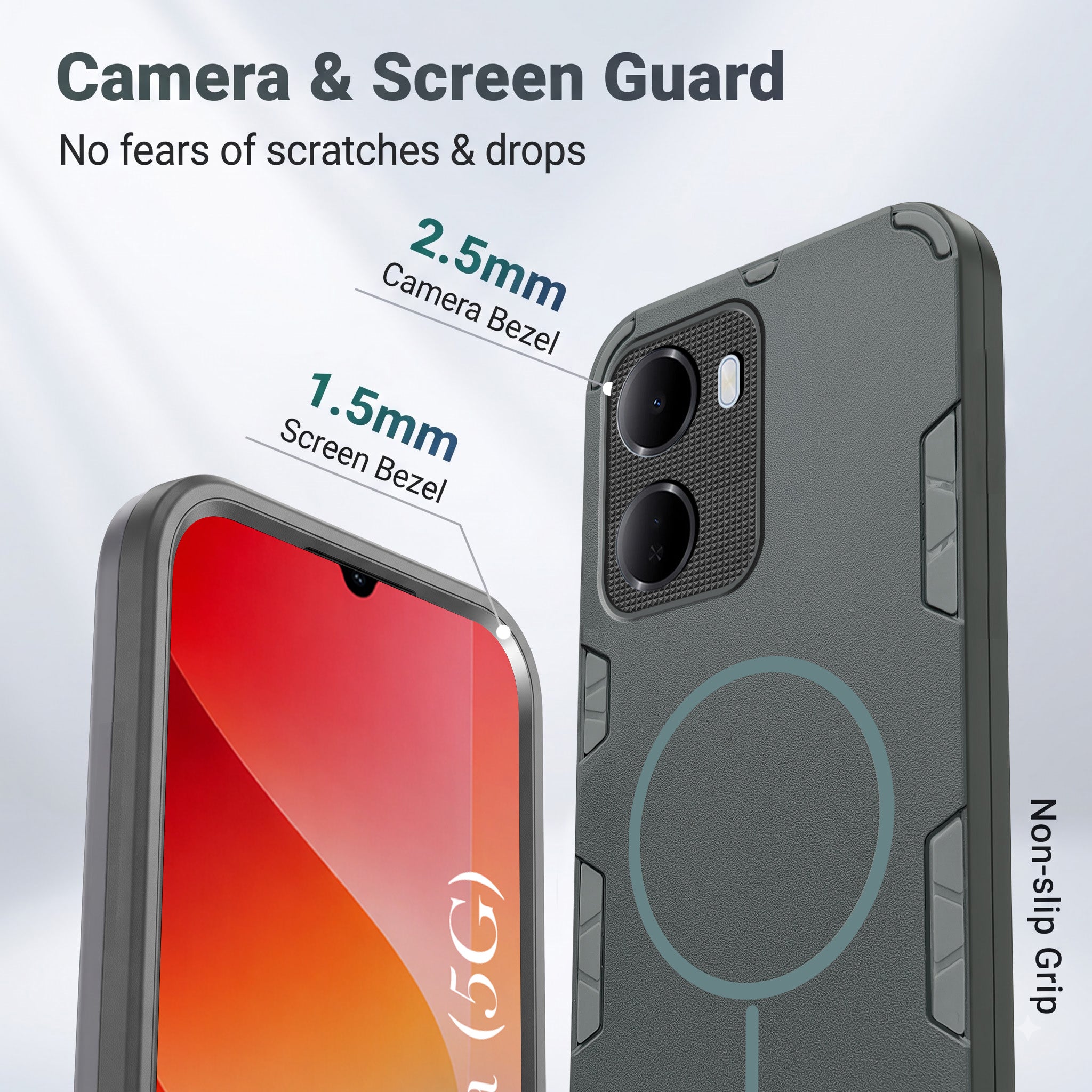 For Redmi 15A 5G Back Cover Case (Slim Hybrid Armor | Shockproof Camera Protection | Rugged Dual Layer)