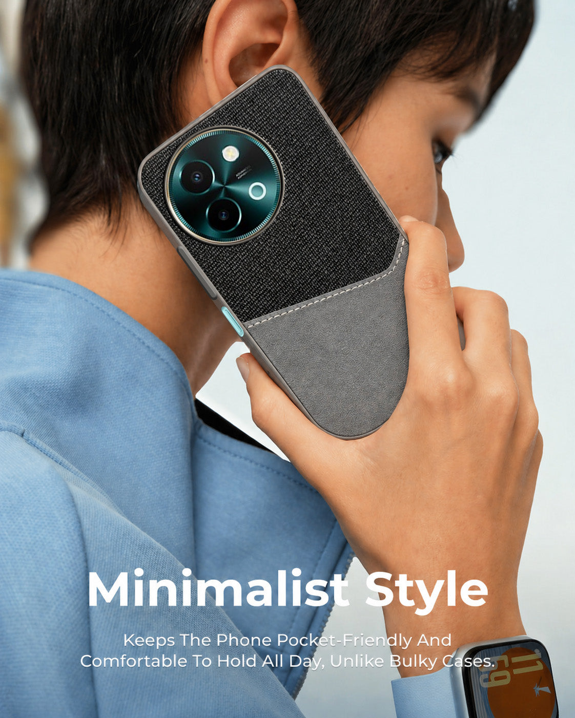 For Vivo Y58 5G Back Cover Case (Dual PU Leather Stitch | Professional Minimalist | Soft and Flexible)