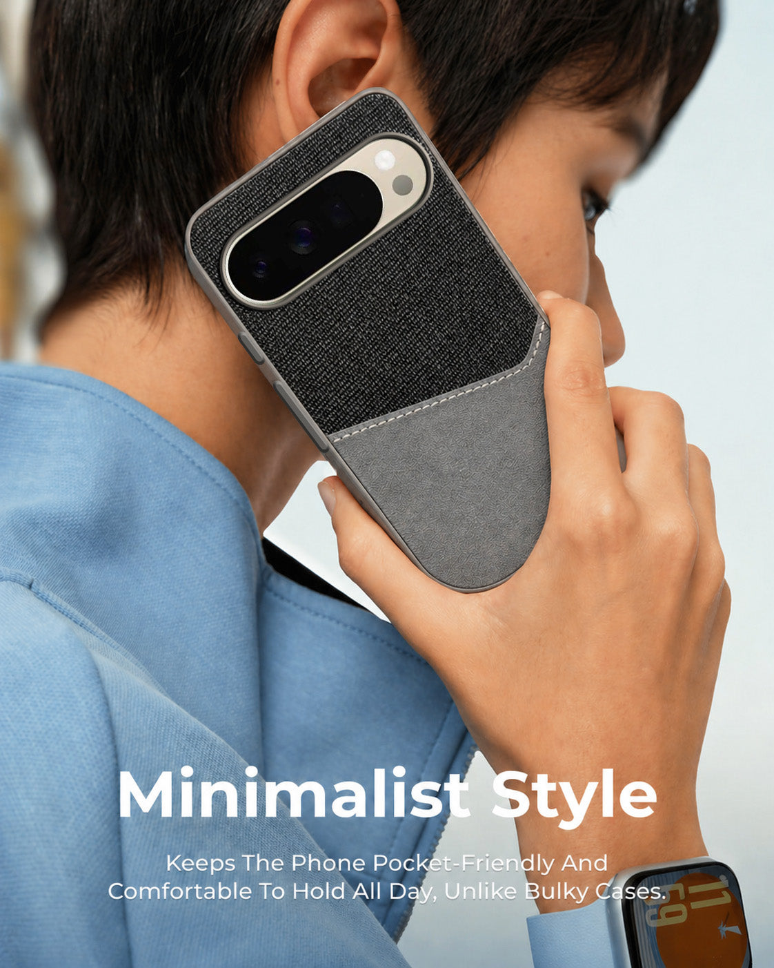 For Google Pixel 10 Pro Back Cover Case (Dual PU Leather Stitch | Professional Minimalist | Soft and Flexible)