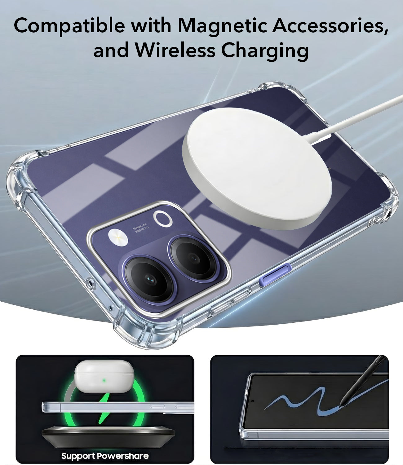 For Vivo iQOO Z11 Lite Back Cover Shockproof Crystal-Clear (Magsafe Wireless Support | Drop & Camera Protection | Hard Polycarbonate)