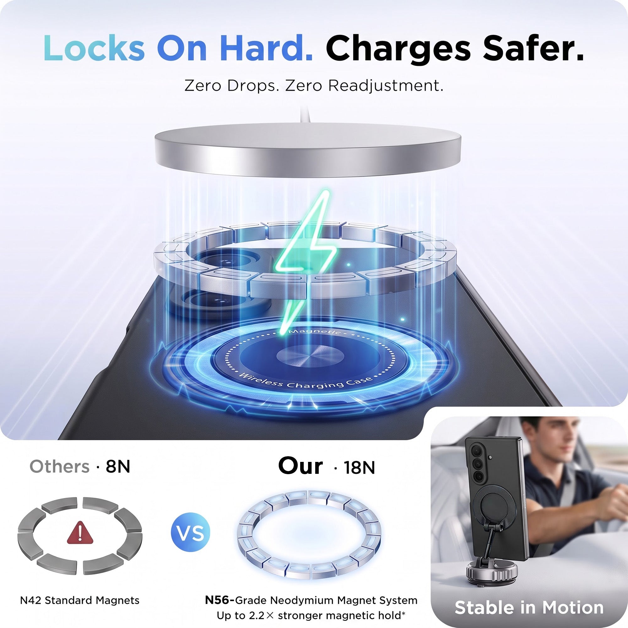 For Samsung Galaxy Z Fold 5 5G Back Cover Case (360° Rotating Kickstand Ring | Shockproof Camera Protection | Magnetic MagSafe Wireless Charging Support)