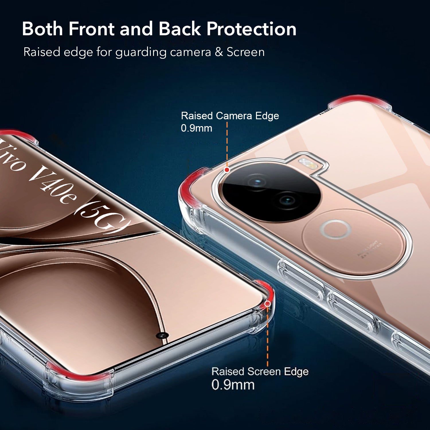 For Vivo V40e Back Cover Shockproof Crystal-Clear (Drop & Camera Protection | Hard Polycarbonate)