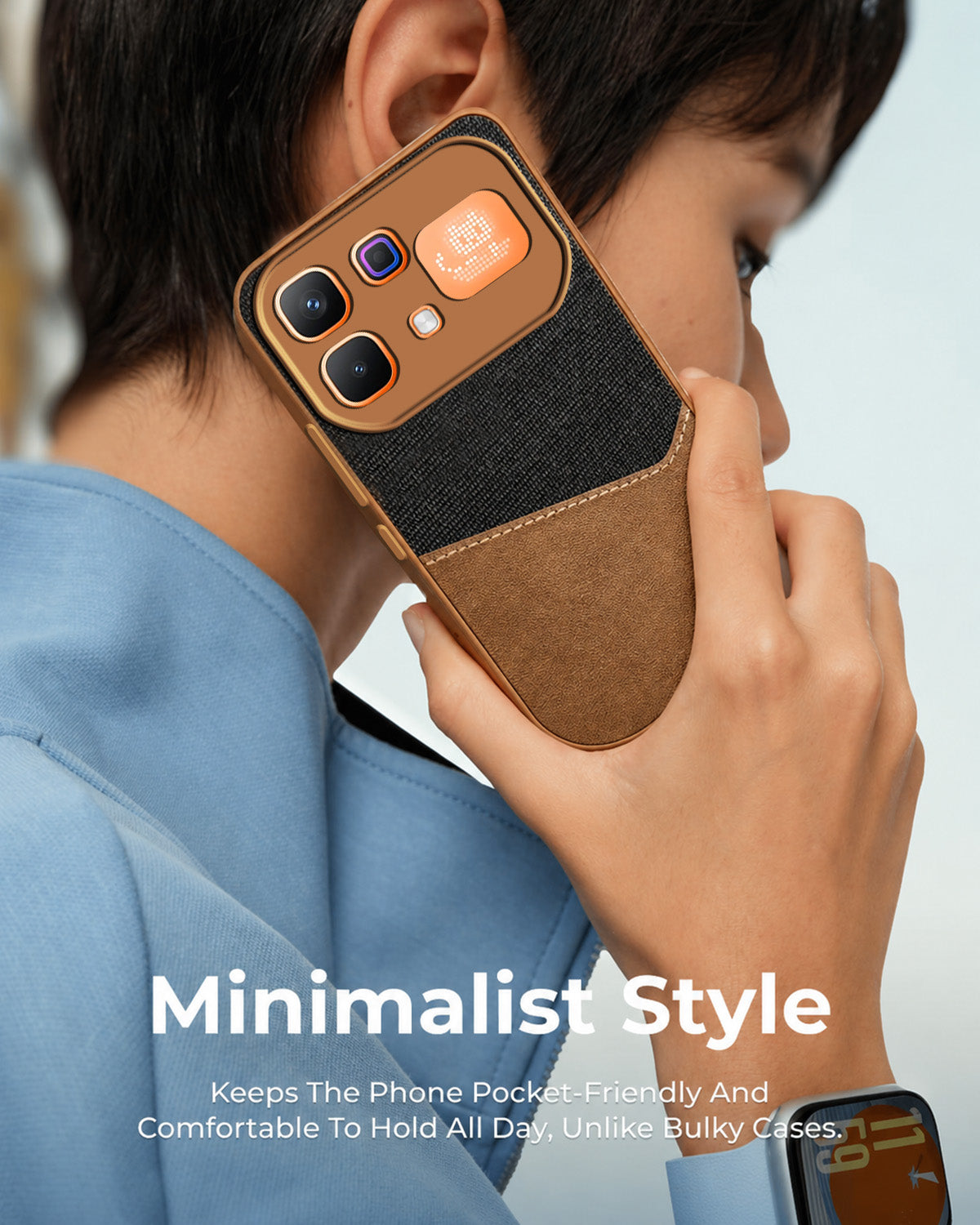 For Infinix Note 60 Pro 5G Back Cover Case (Dual PU Leather Stitch | Professional Minimalist | Soft and Flexible)