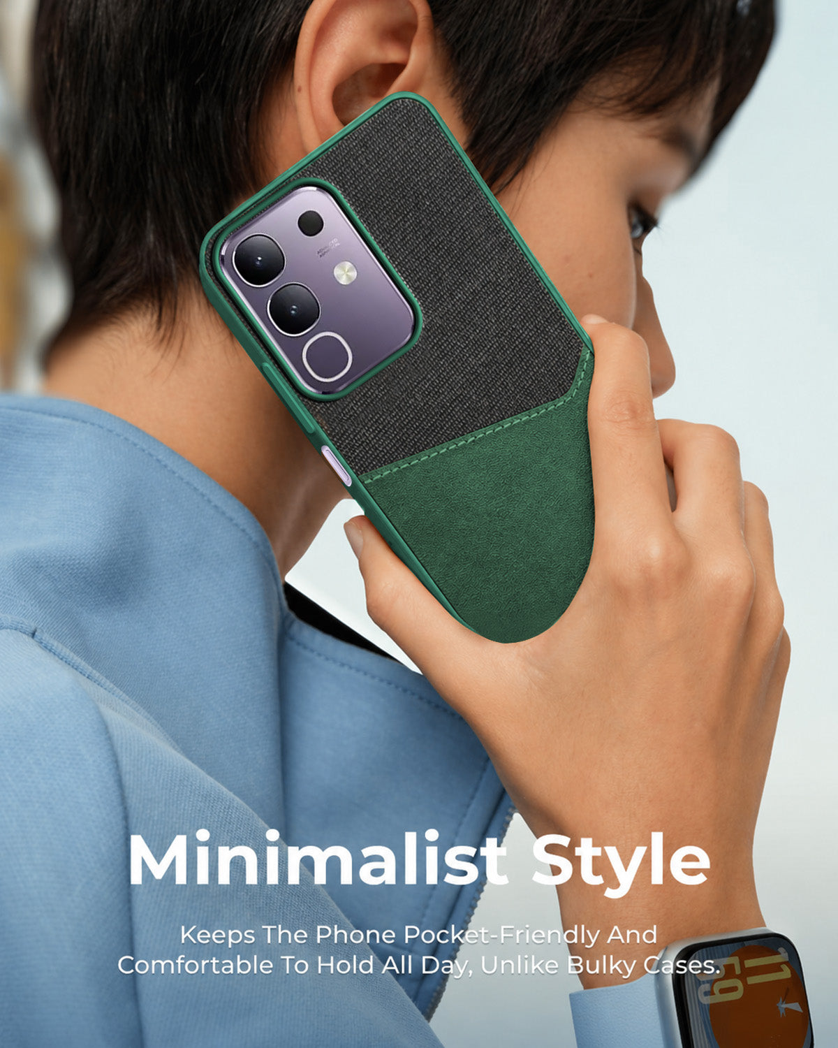 For Vivo T4x | Vivo Y31 Pro Back Cover Case(Dual PU Leather Stitch | Professional Minimalist | Soft and Flexible)