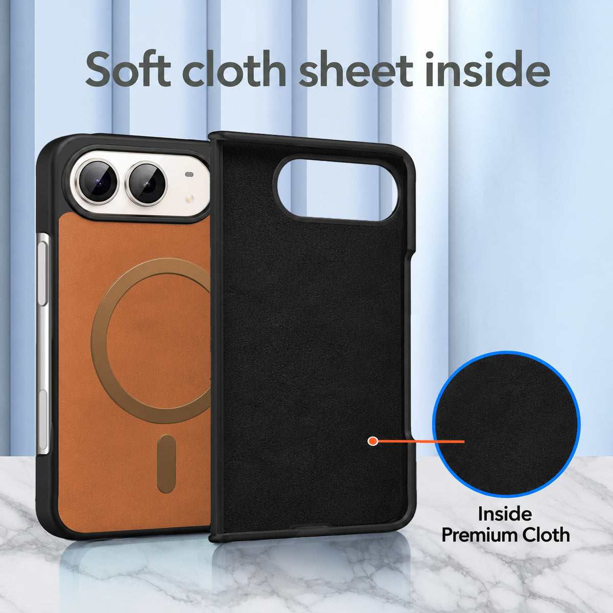 For Apple iPhone Duo Back Cover Case Leather Finish (MagSafe Wireless Charging Compatible | Inside Microfiber Cloth)