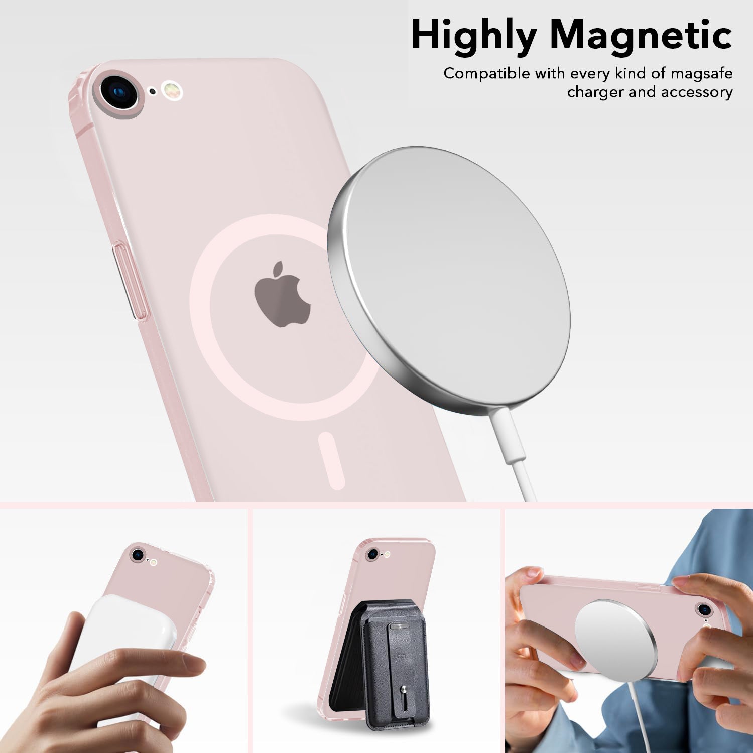 For iPhone SE 2020 | SE 2022 Back Cover Case (Frosted Matte Feel | MagSafe Compatible Wireless Charging | Polycarbonate Material)