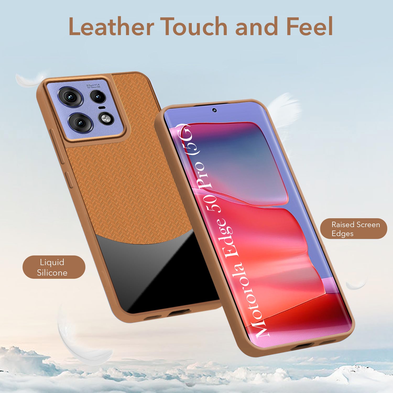 For Motorola Moto Edge 50 Pro Back Cover Case (Elegant PU Leather Finish | Premium Minimalist Professional | Camera Protection Bump)