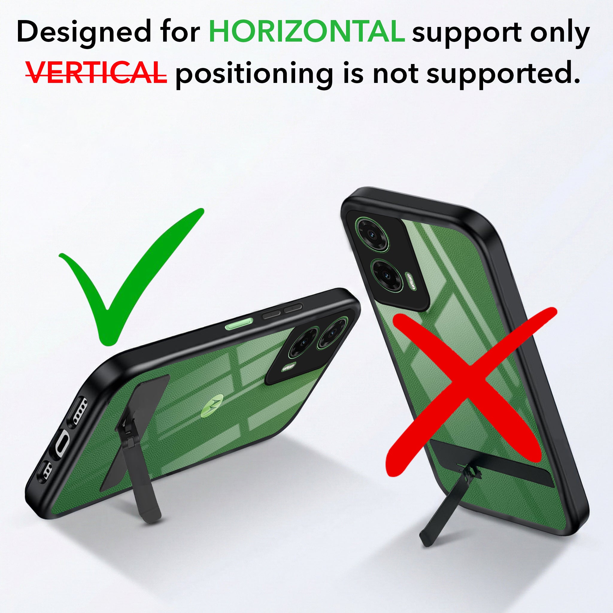For Motorola Moto G35 5G Back Cover Case (Built-in Stand | Lifetime Anti Yellow | Kickstand Shockproof | Camera Protection | MagSafe Compatible)