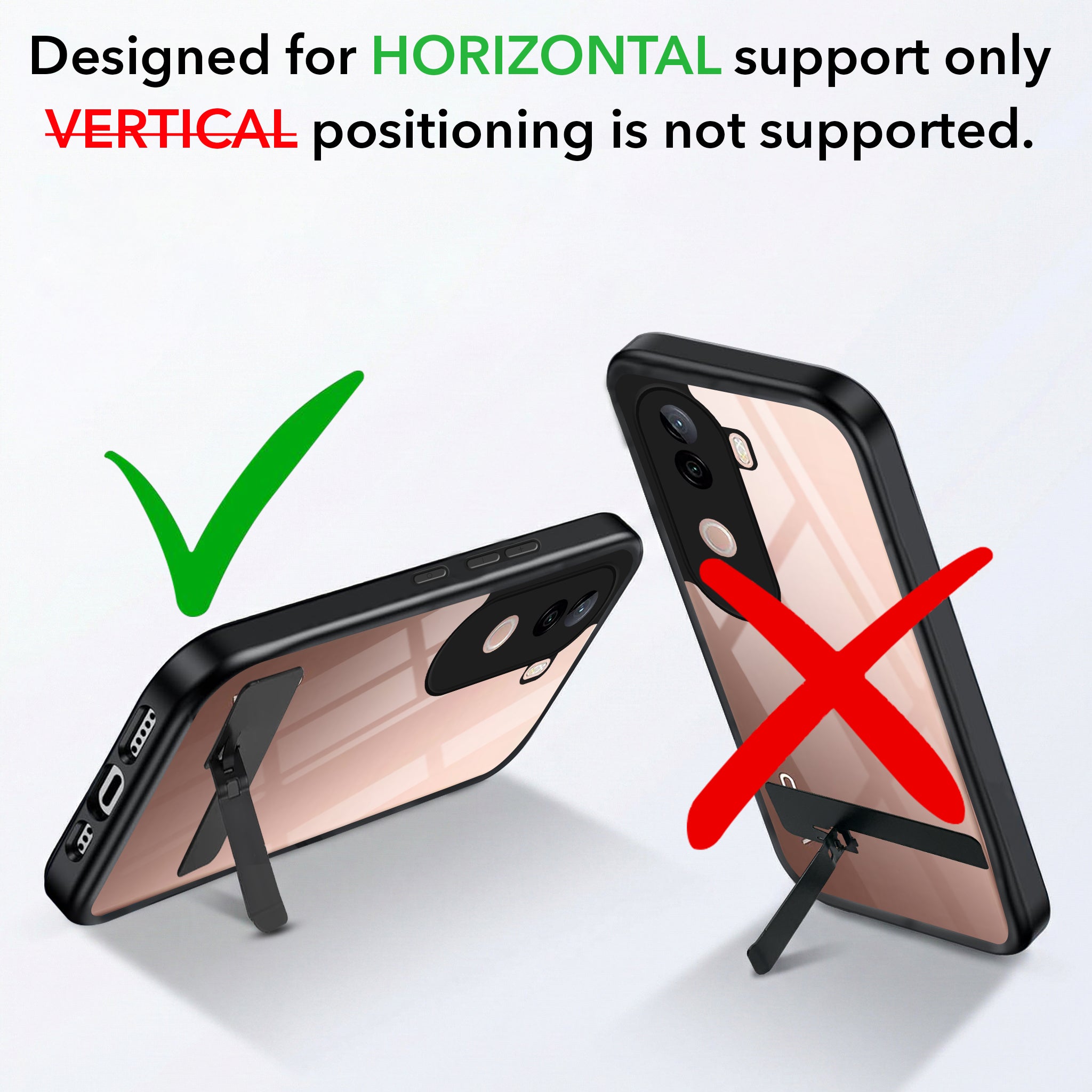 For Vivo V40e Back Cover Case (Built-in Stand | Lifetime Anti Yellow | Kickstand Shockproof | Camera Protection | MagSafe Compatible)