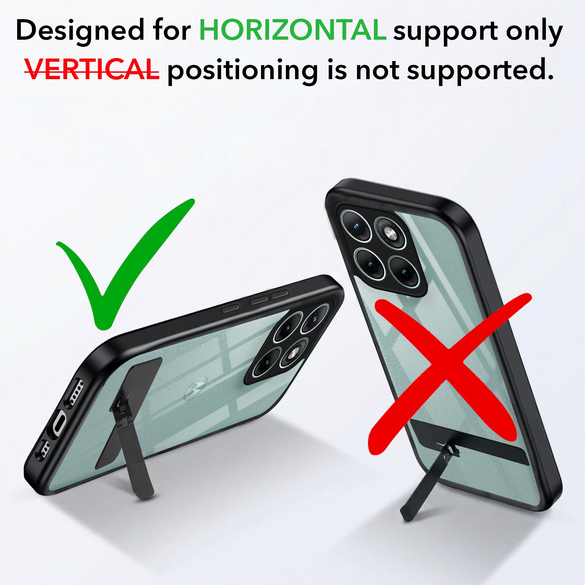 For Motorola Moto Edge 70 Fusion Back Cover Case (Built-in Stand | Lifetime Anti Yellow | Kickstand Shockproof | Camera Protection | MagSafe Compatible)