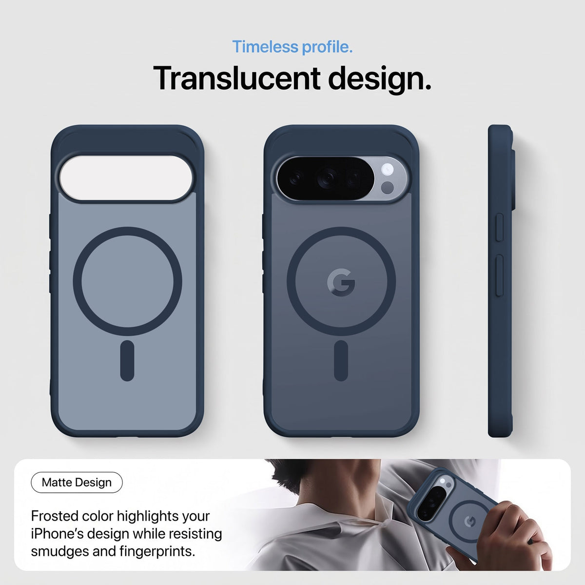 For Google Pixel 10 Pro Matte Finish Back Case Cover (MagSafe Compatible | Translucent Soft Touch | Slim and Unbreakable)
