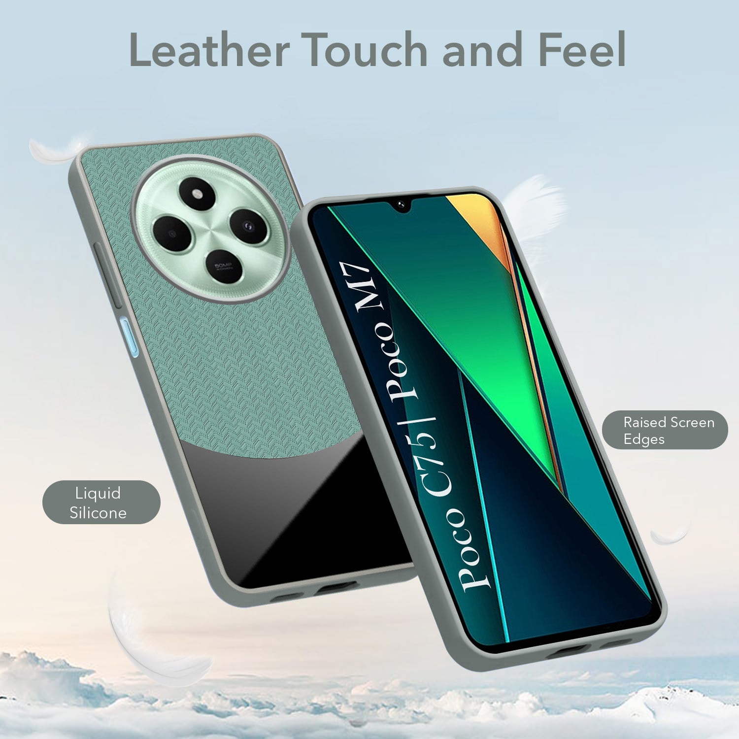 For Poco C75 | Poco M7 Silicone Finish Back Cover Case (Premium Minimalist Professional Feel | Camera Protection Bump)
