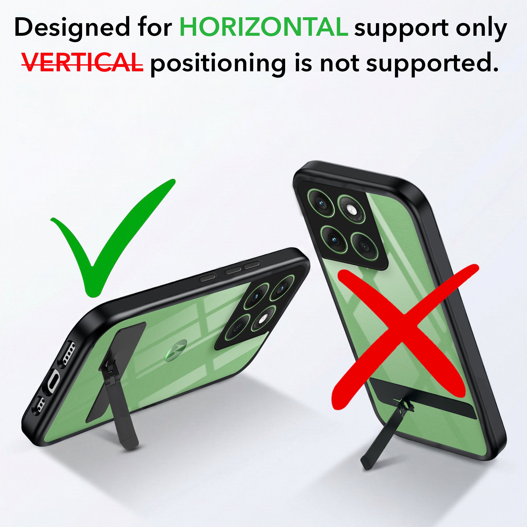 For Motorola Moto Edge 60 Back Cover Case (Built-in Stand | Lifetime Anti Yellow | Kickstand ShockprooF | Camera Protection | MagSafe Compatible)