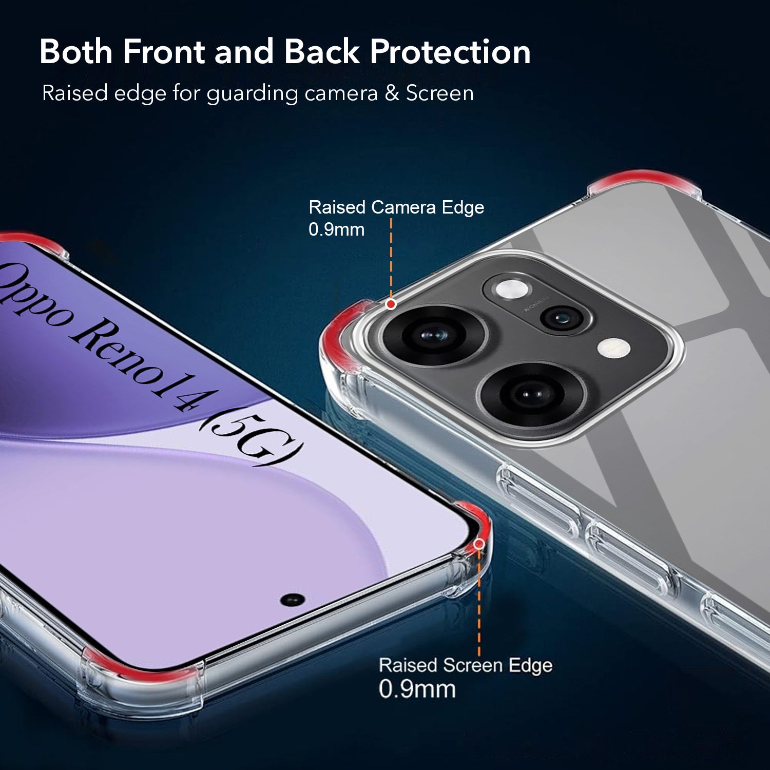 For Oppo Reno14 5G | Oppo Reno 14 5G Shockproof Crystal-Clear Back Cover (Drop & Camera Protection | Hard Polycarbonate)