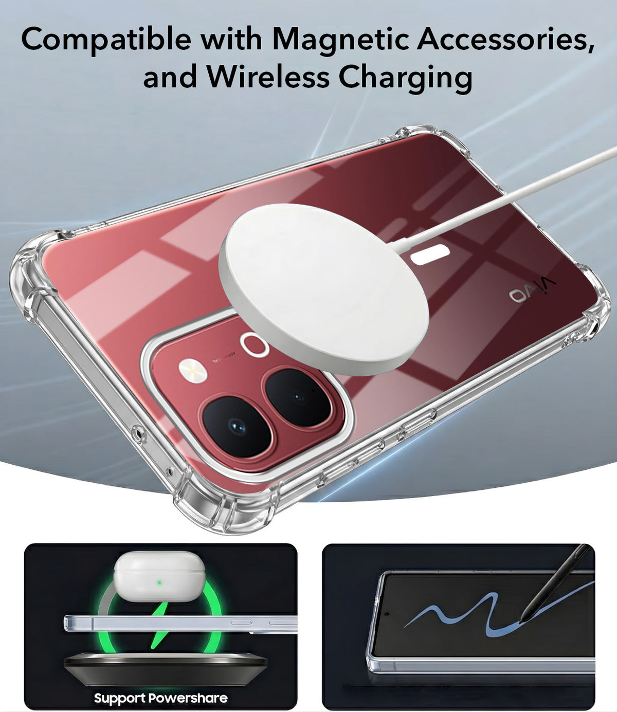 For Vivo Y31T 5G Back Cover Shockproof Crystal-Clear (Magsafe Wireless Support | Drop & Camera Protection | Hard Polycarbonate)