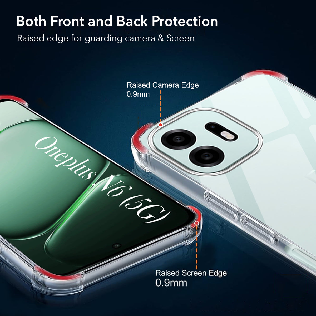 For OnePlus N6 Back Cover Shockproof Crystal-Clear (Drop & Camera Protection | Hard Polycarbonate)