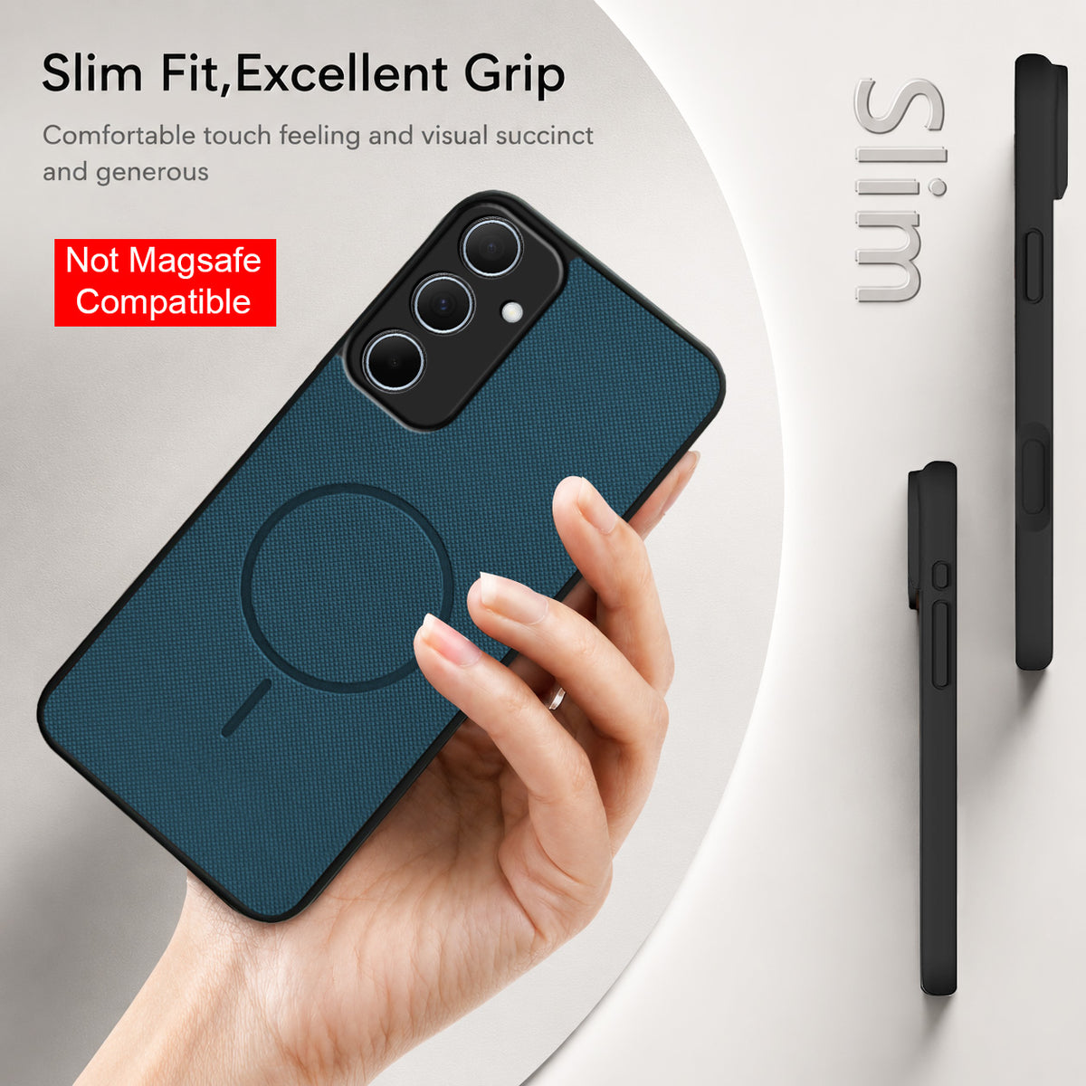 For Samsung Galaxy A35 5G Back Cover Case PU Leather (Texture Grip Design | Professional Minimalist | Camera Protection | Soft and Flexible)